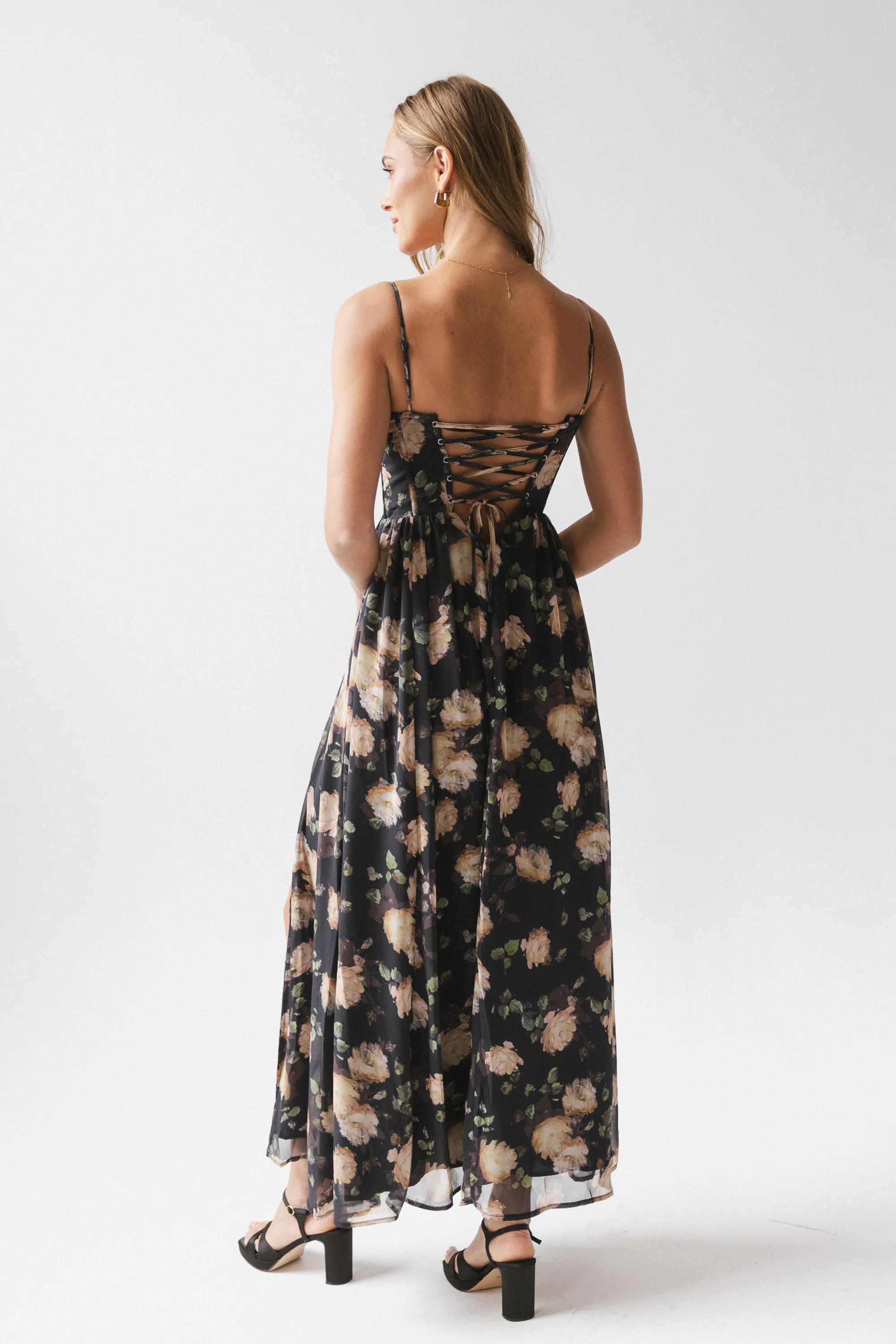 Bentley Floral Maxi Dress in Navy - Image 2
