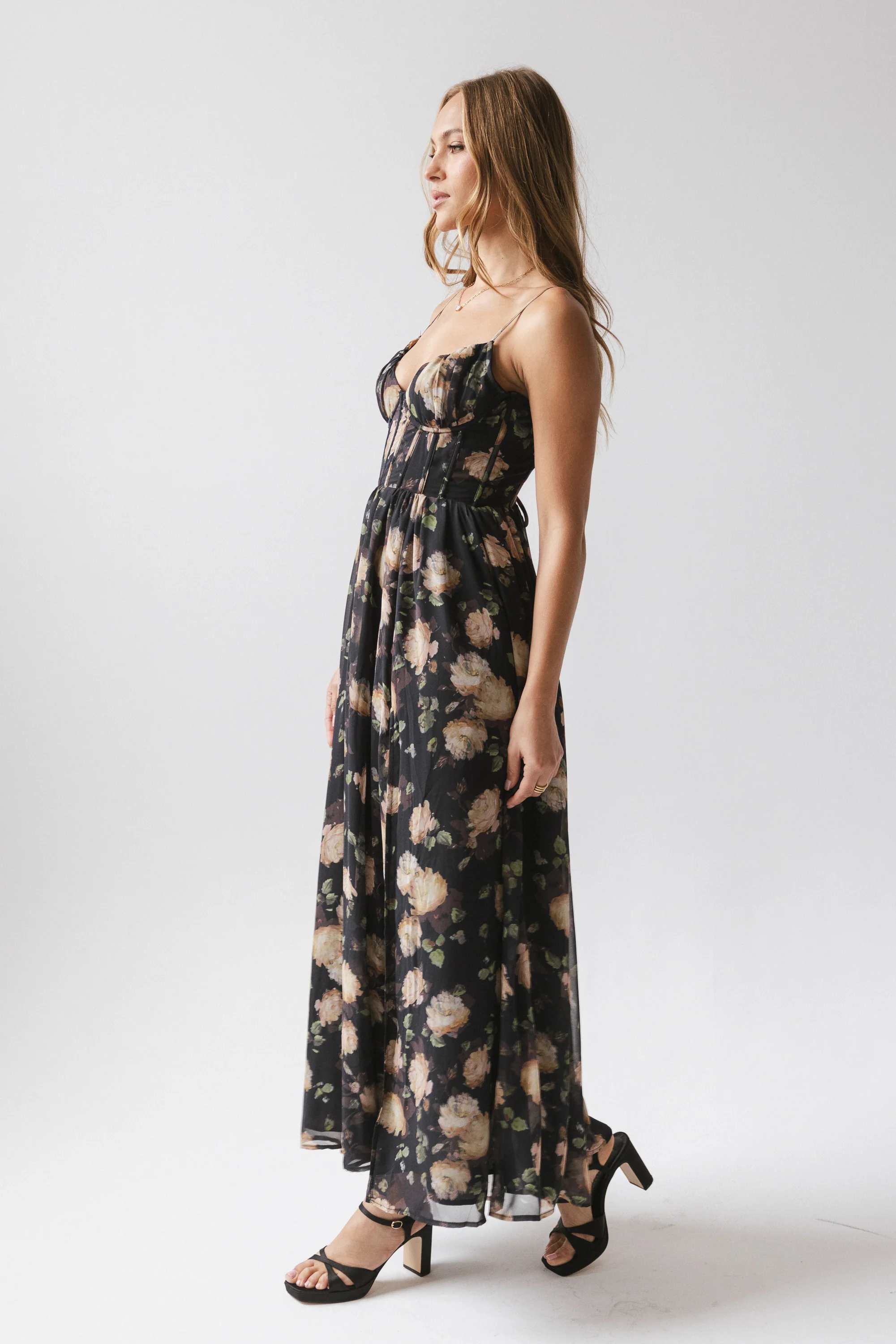 Bentley Floral Maxi Dress in Navy - Image 4