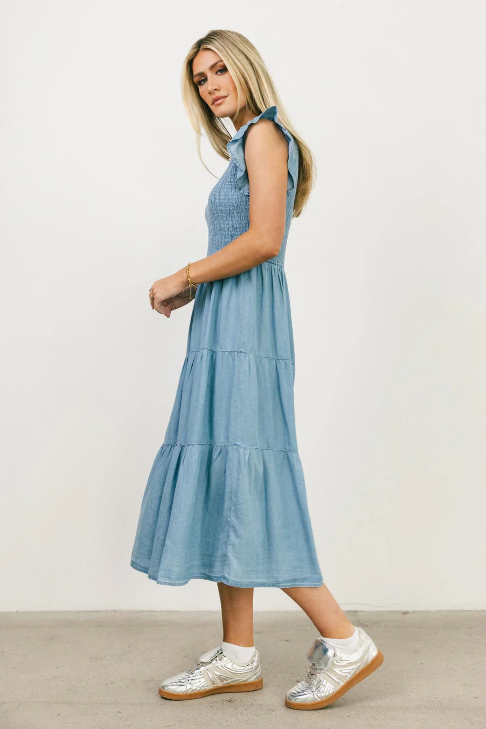 Beth Smocked Midi Dress - Image 2