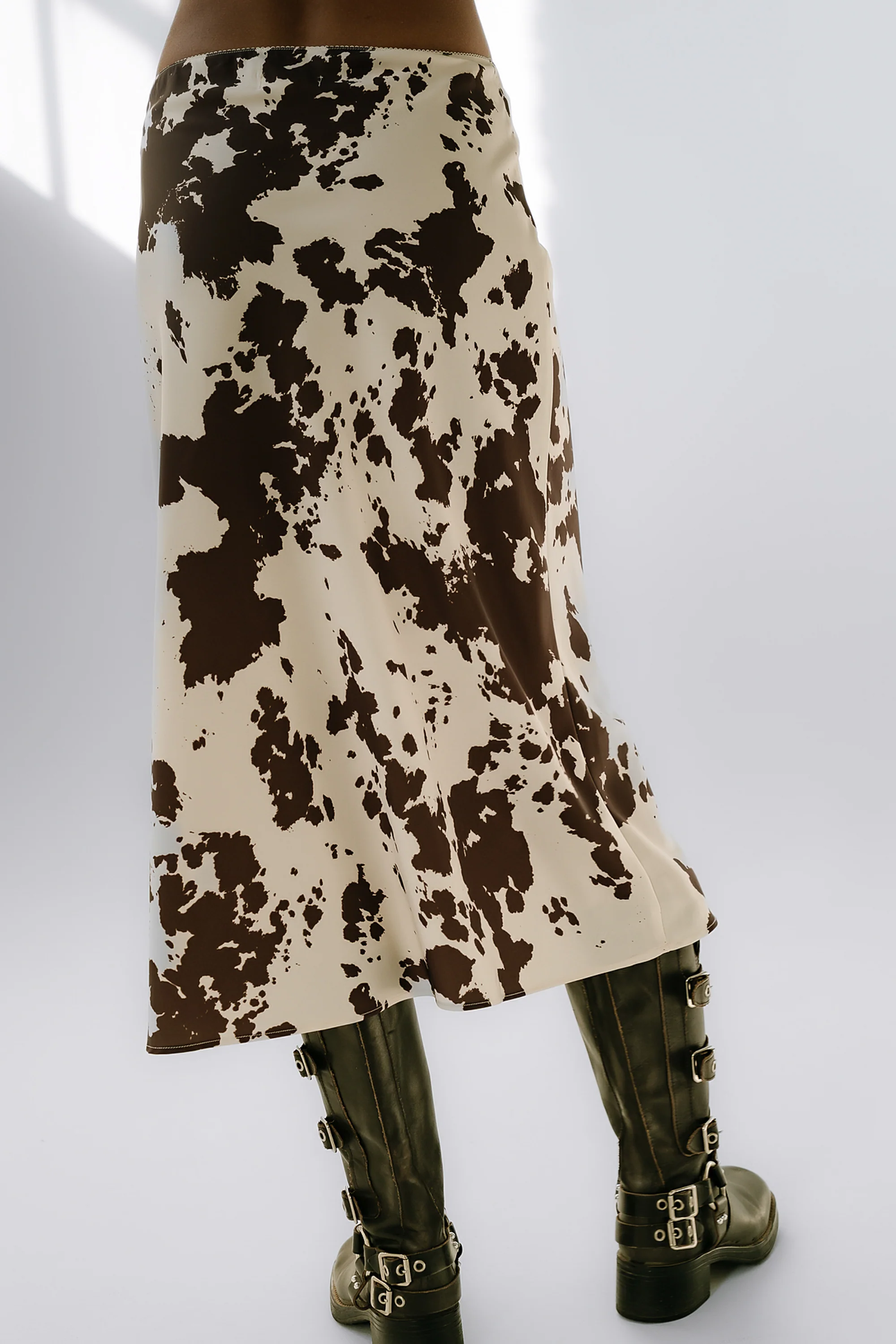 Bethie Cow Print Midi Skirt - FINAL SALE - Image 2