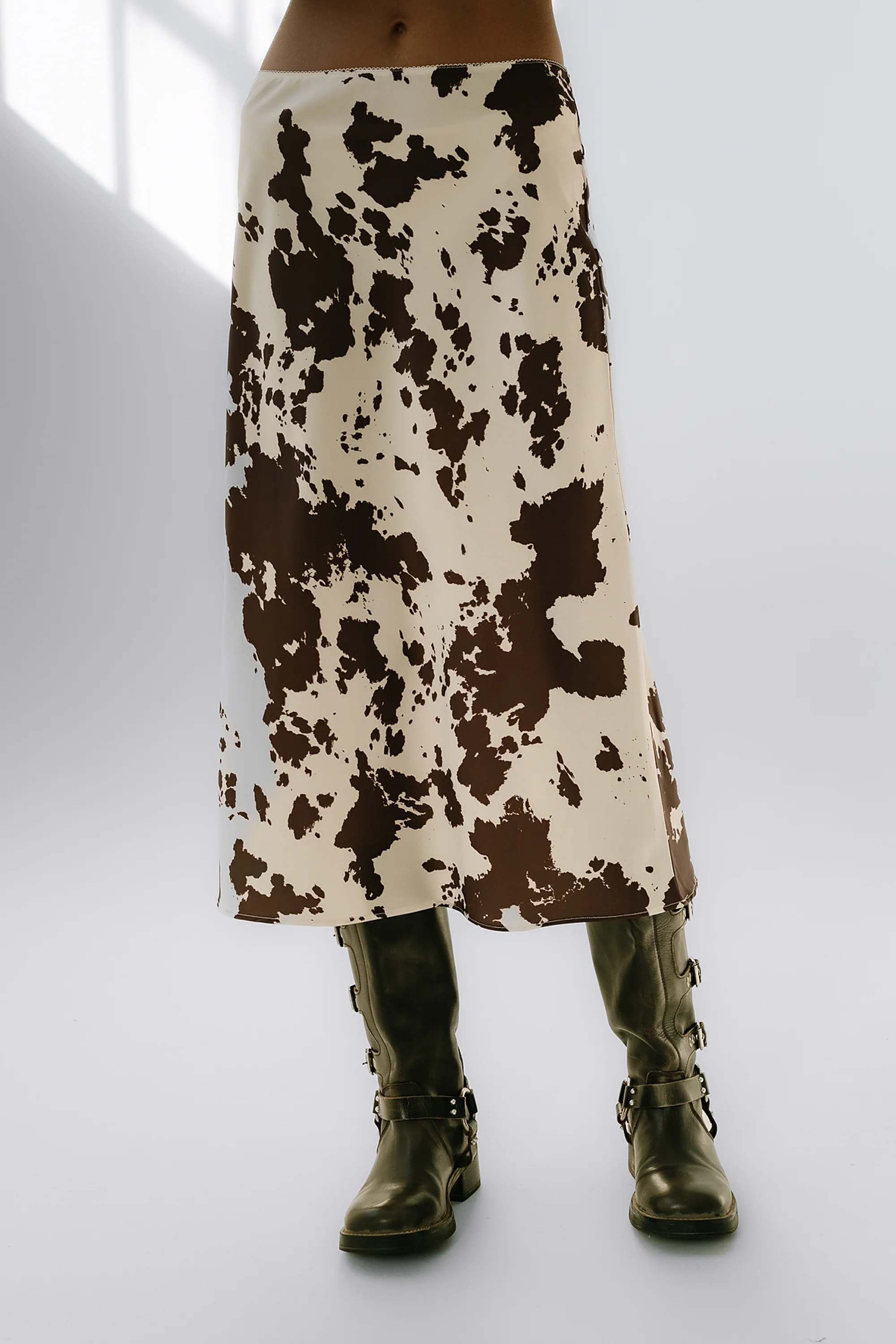 Bethie Cow Print Midi Skirt - FINAL SALE - Image 3