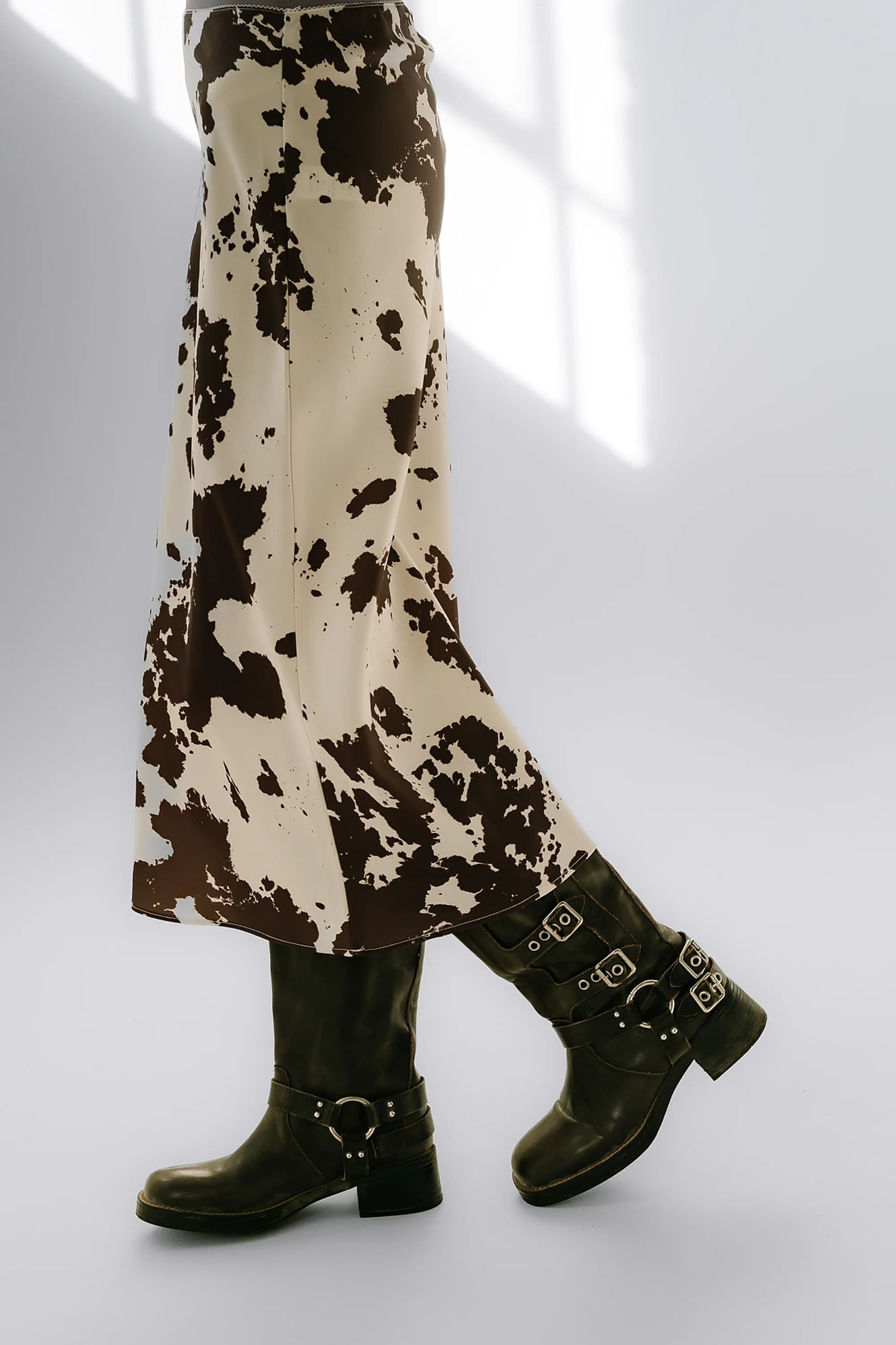 Bethie Cow Print Midi Skirt - FINAL SALE - Image 4