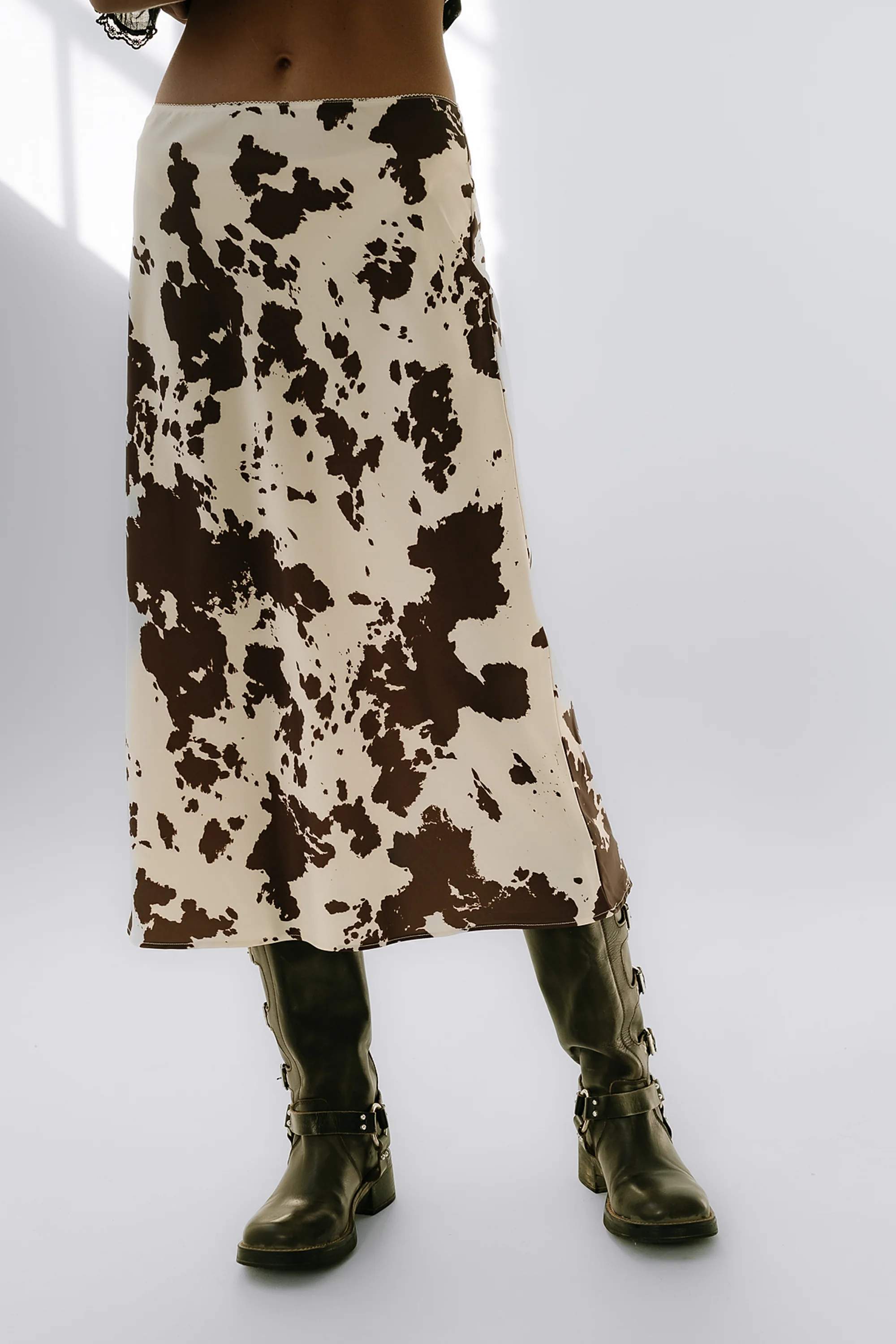 Bethie Cow Print Midi Skirt - FINAL SALE - Image 5