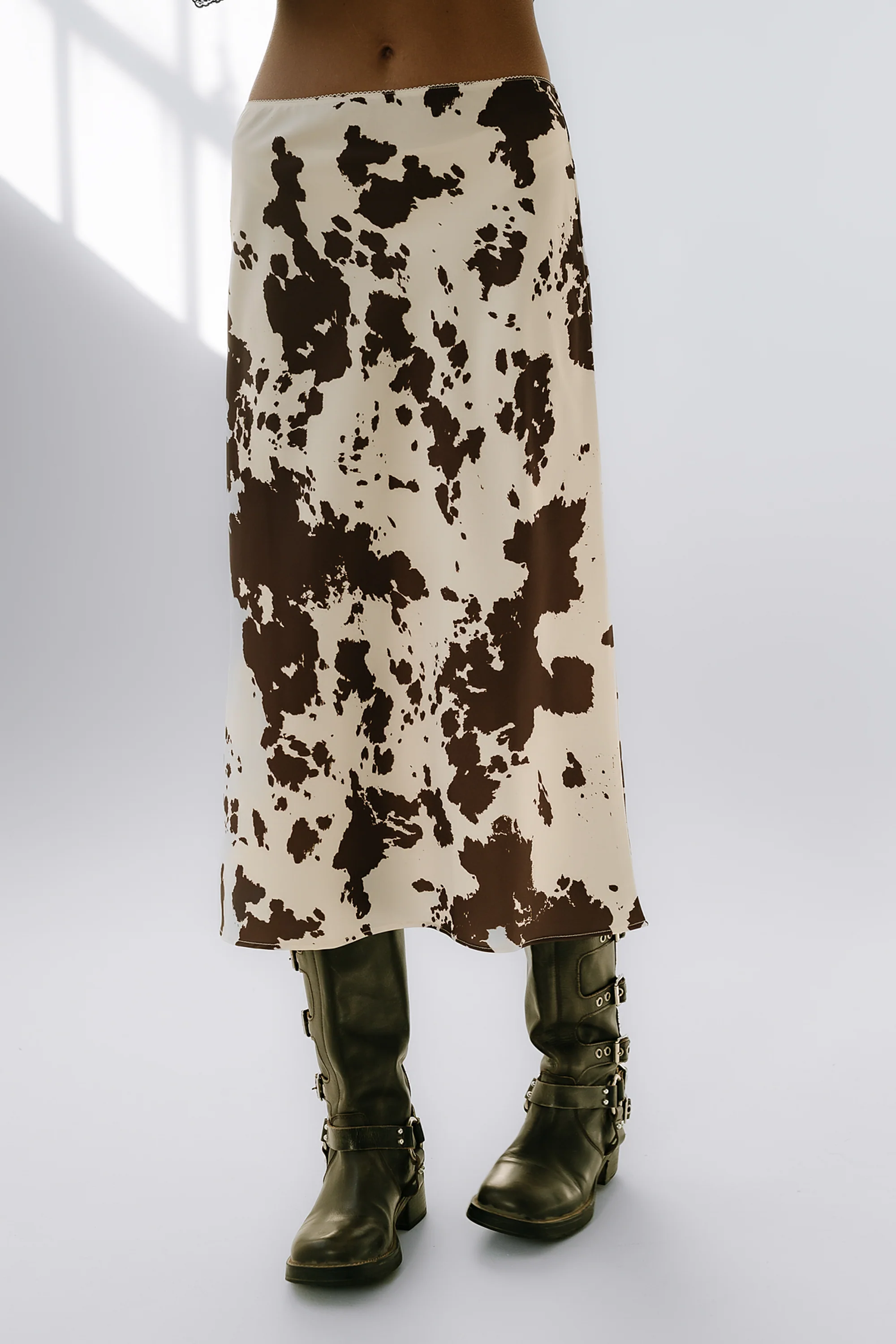 Bethie Cow Print Midi Skirt - FINAL SALE - Image 6