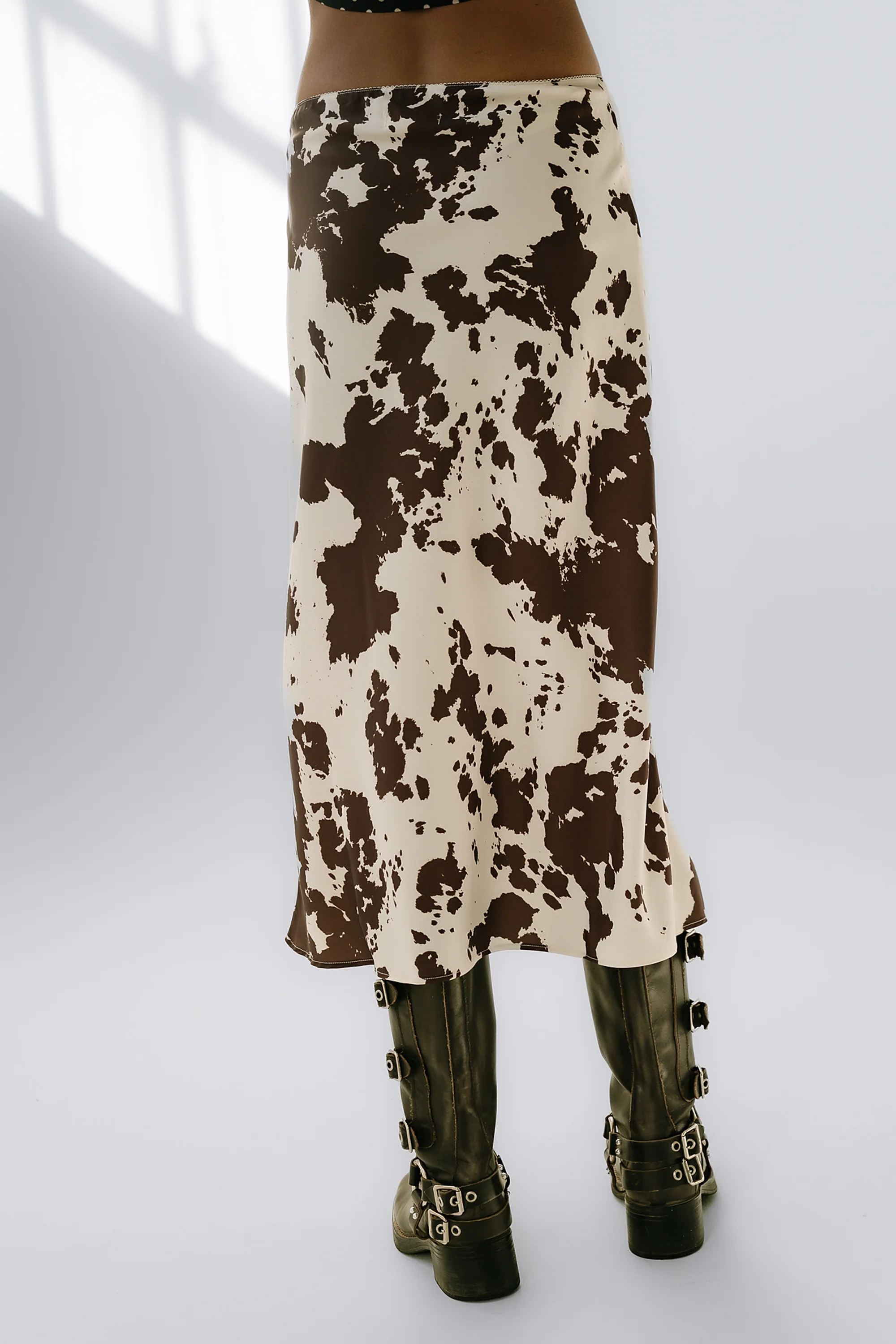Bethie Cow Print Midi Skirt - FINAL SALE - Image 7