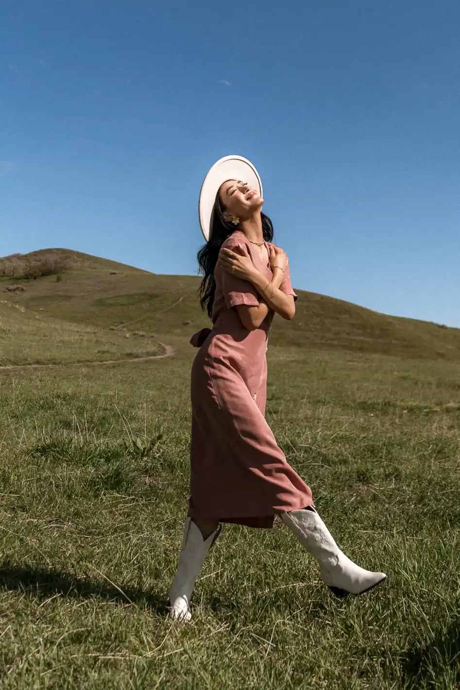 Bhar Midi Wrap Dress in Clay - FINAL SALE - Image 5