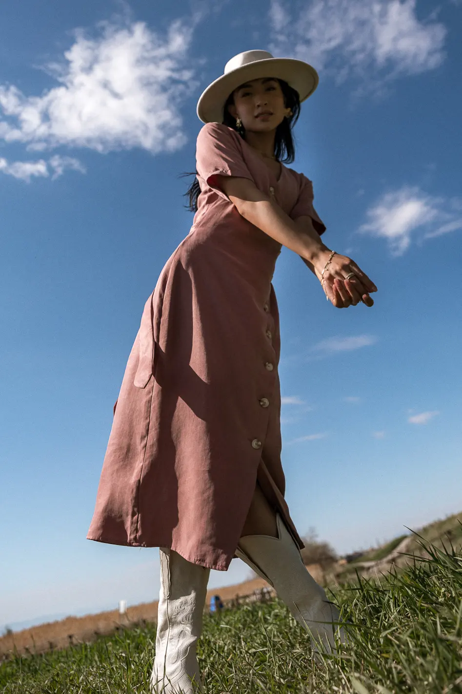 Bhar Midi Wrap Dress in Clay - FINAL SALE - Image 9