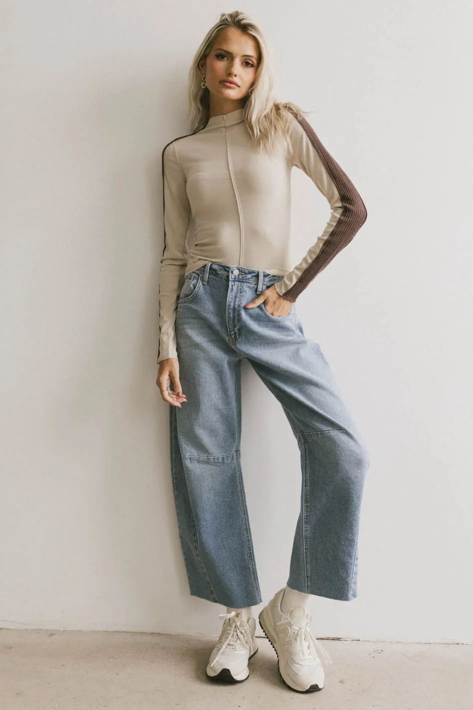 Cleo Ribbed Top in Bone - FINAL SALE - Image 4