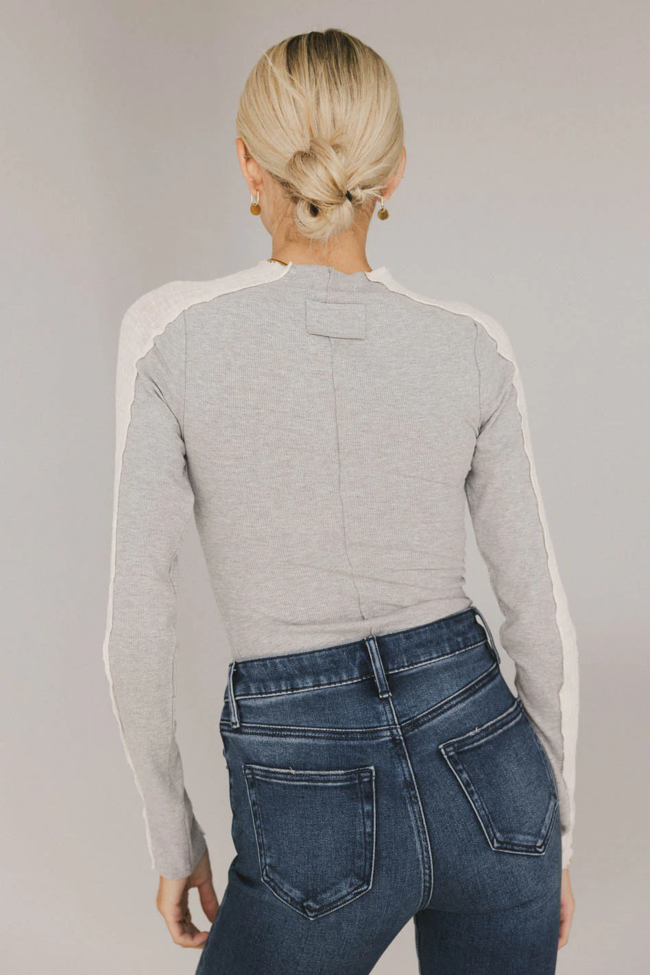 Cleo Ribbed Top in Grey - FINAL SALE - Image 5