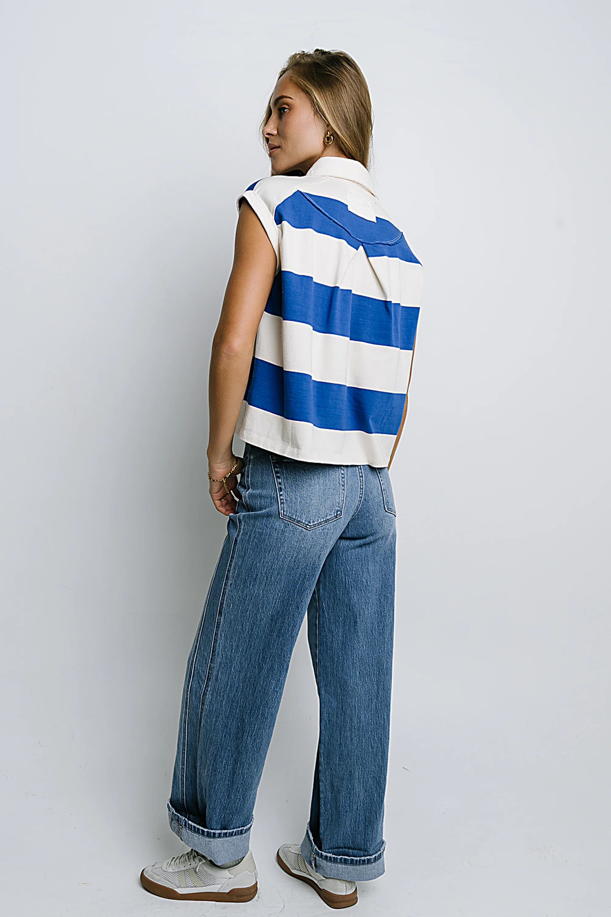 Blake Striped Top in Blue - FINAL SALE - Image 4