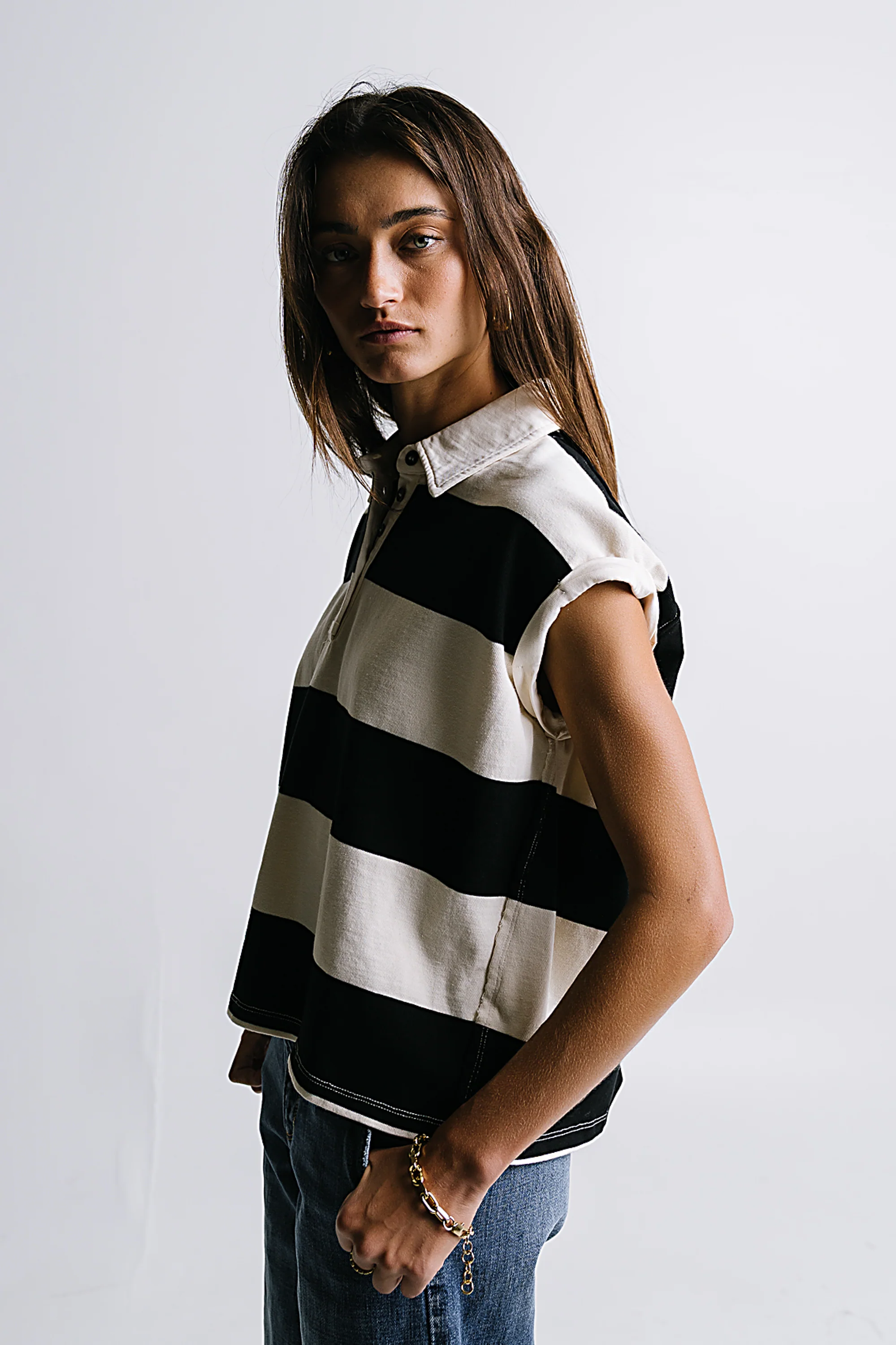 Blake Striped top in Black - FINAL SALE - Image 2