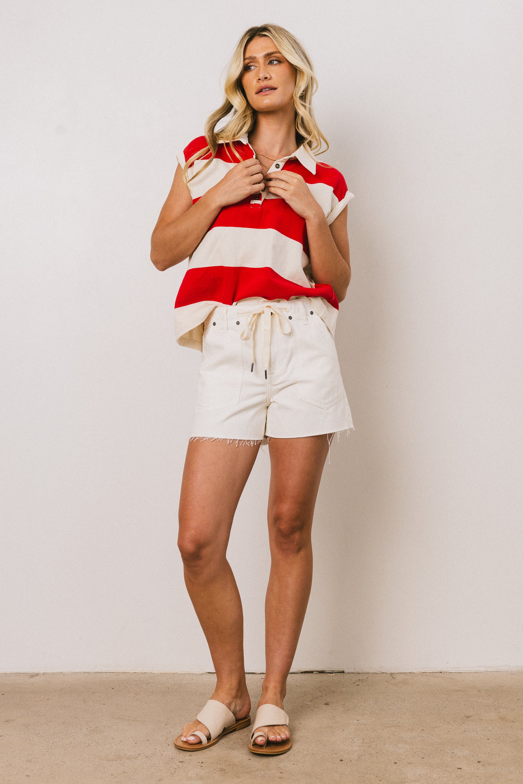 Blake Striped Top in Red - FINAL SALE - Image 3
