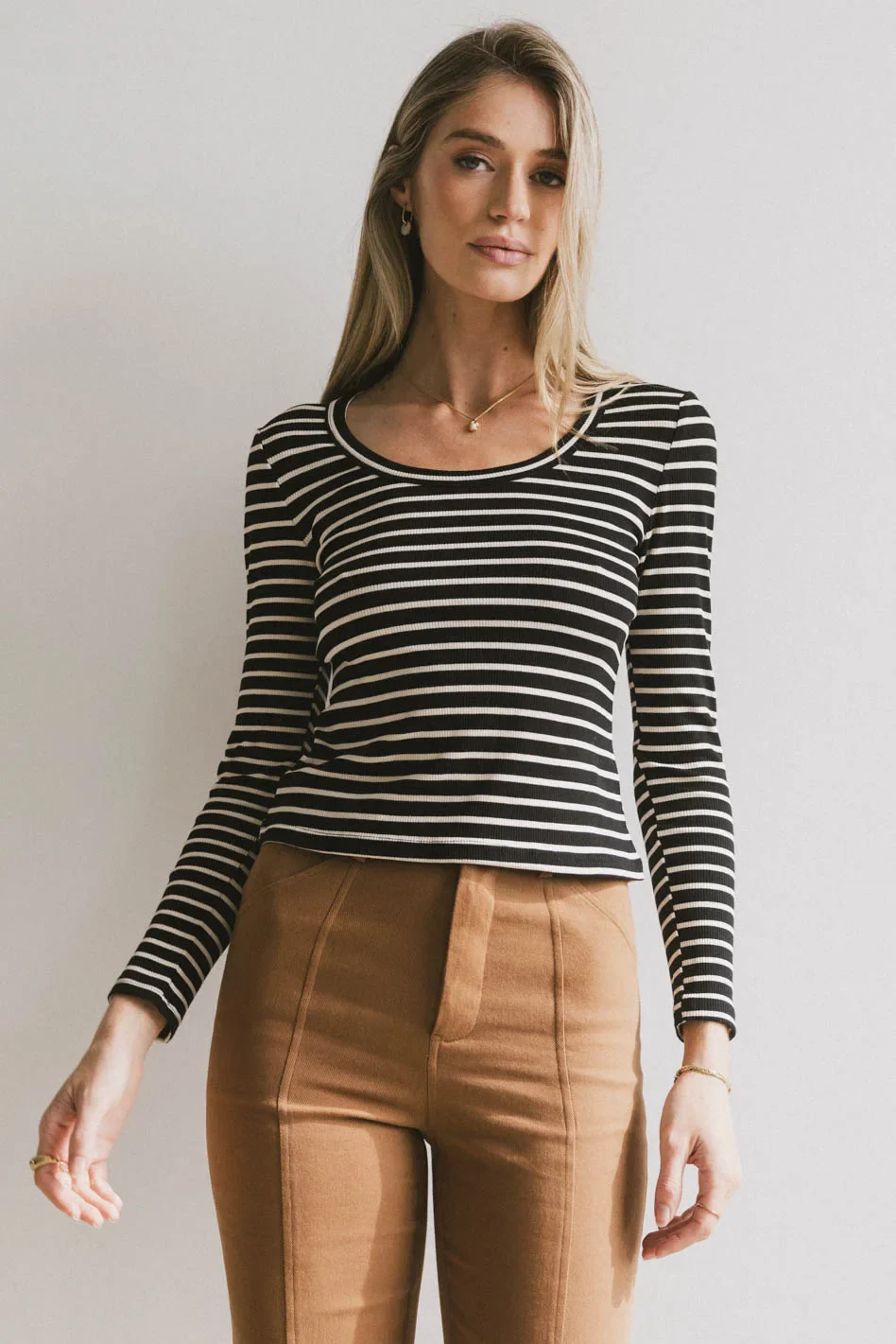 Bodie Ribbed Top in Black - FINAL SALE - Image 2