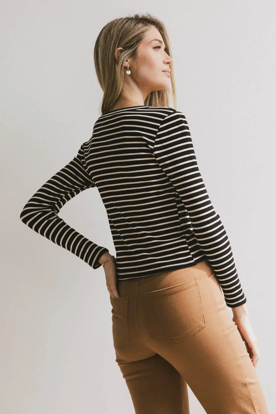 Bodie Ribbed Top in Black - FINAL SALE - Image 5