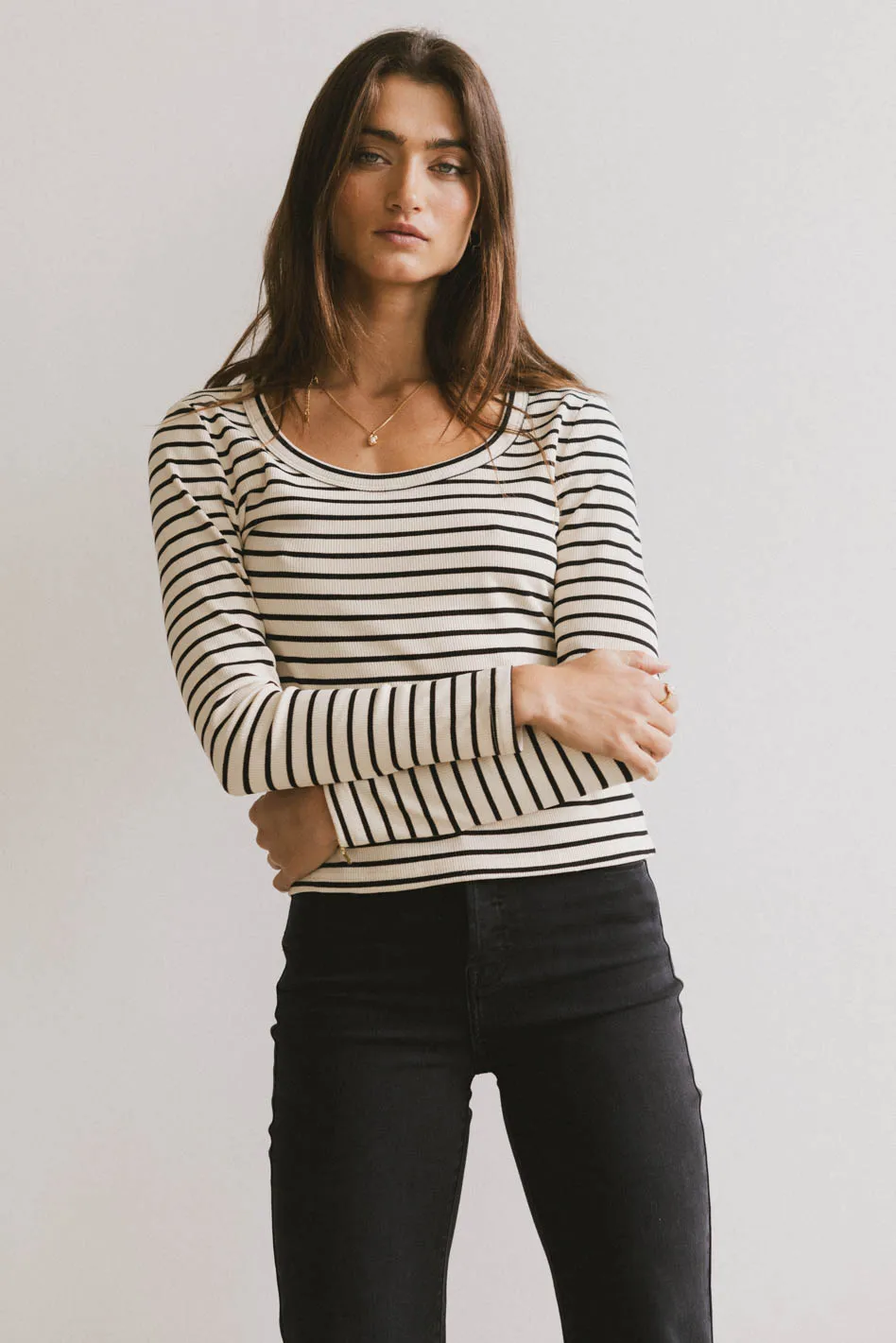 Bodie Ribbed Top in Beige - FINAL SALE - Image 2