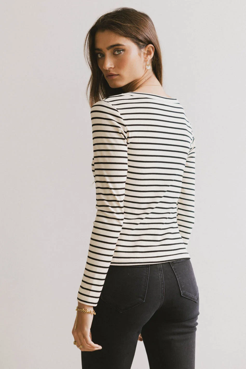 Bodie Ribbed Top in Beige - FINAL SALE - Image 4