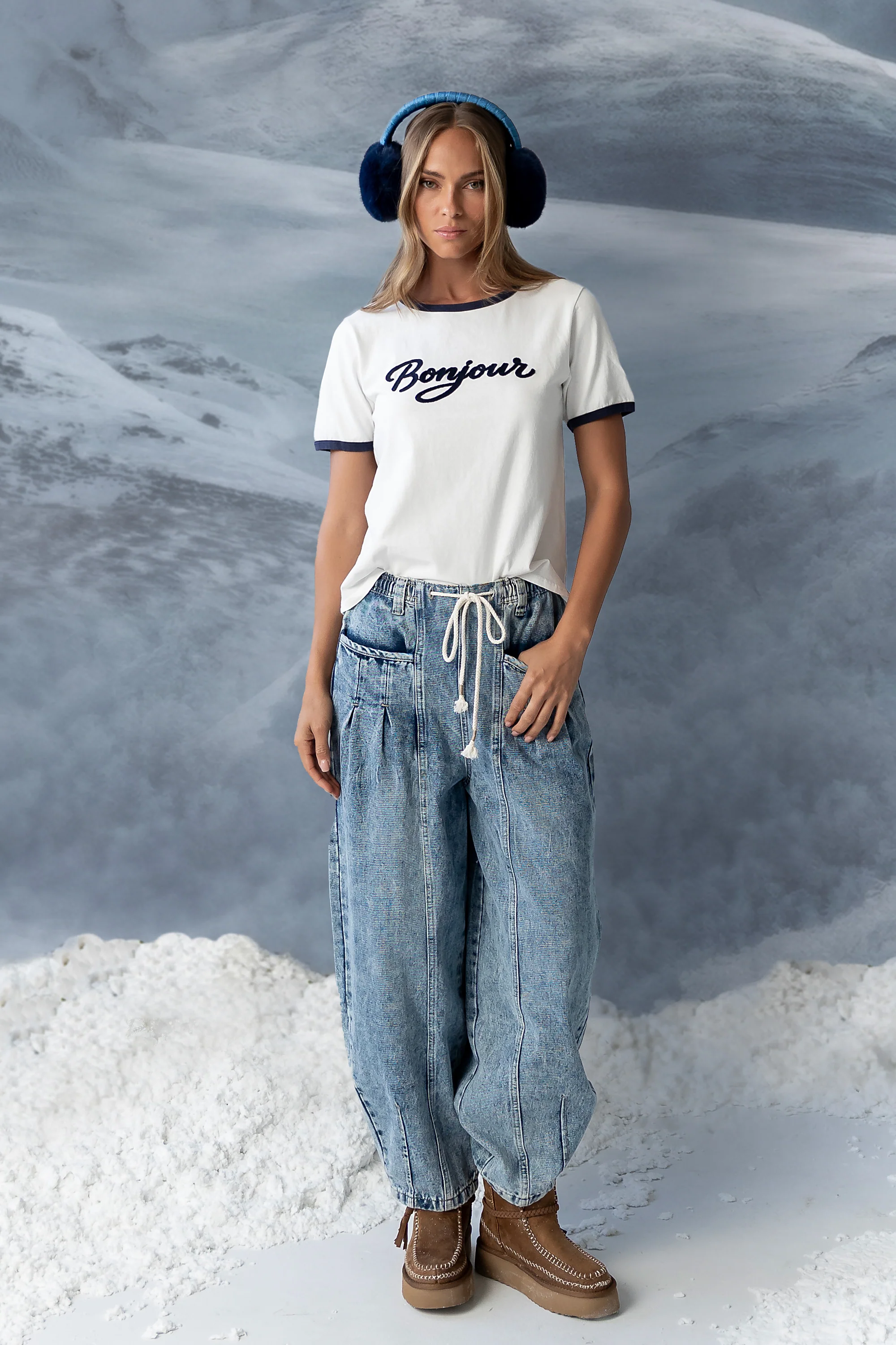 Bonjour Knit Top in Navy - FINAL SALE - Image 2