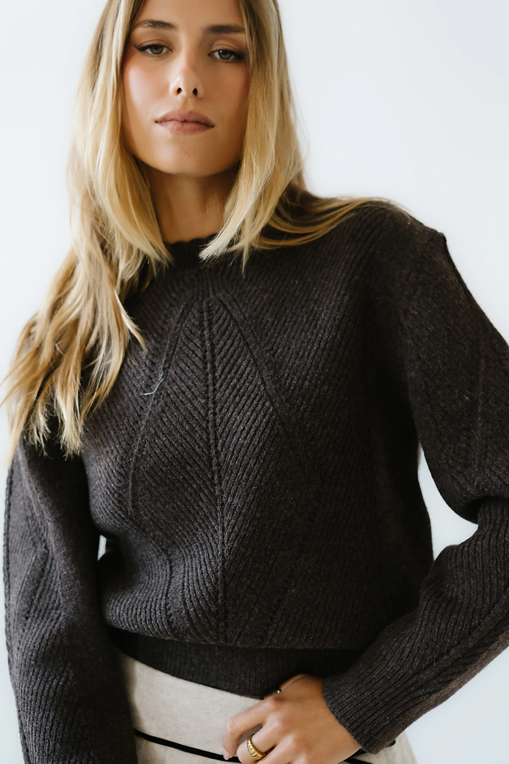 Bostyn Knit Sweater in Brown - FINAL SALE - Image 4