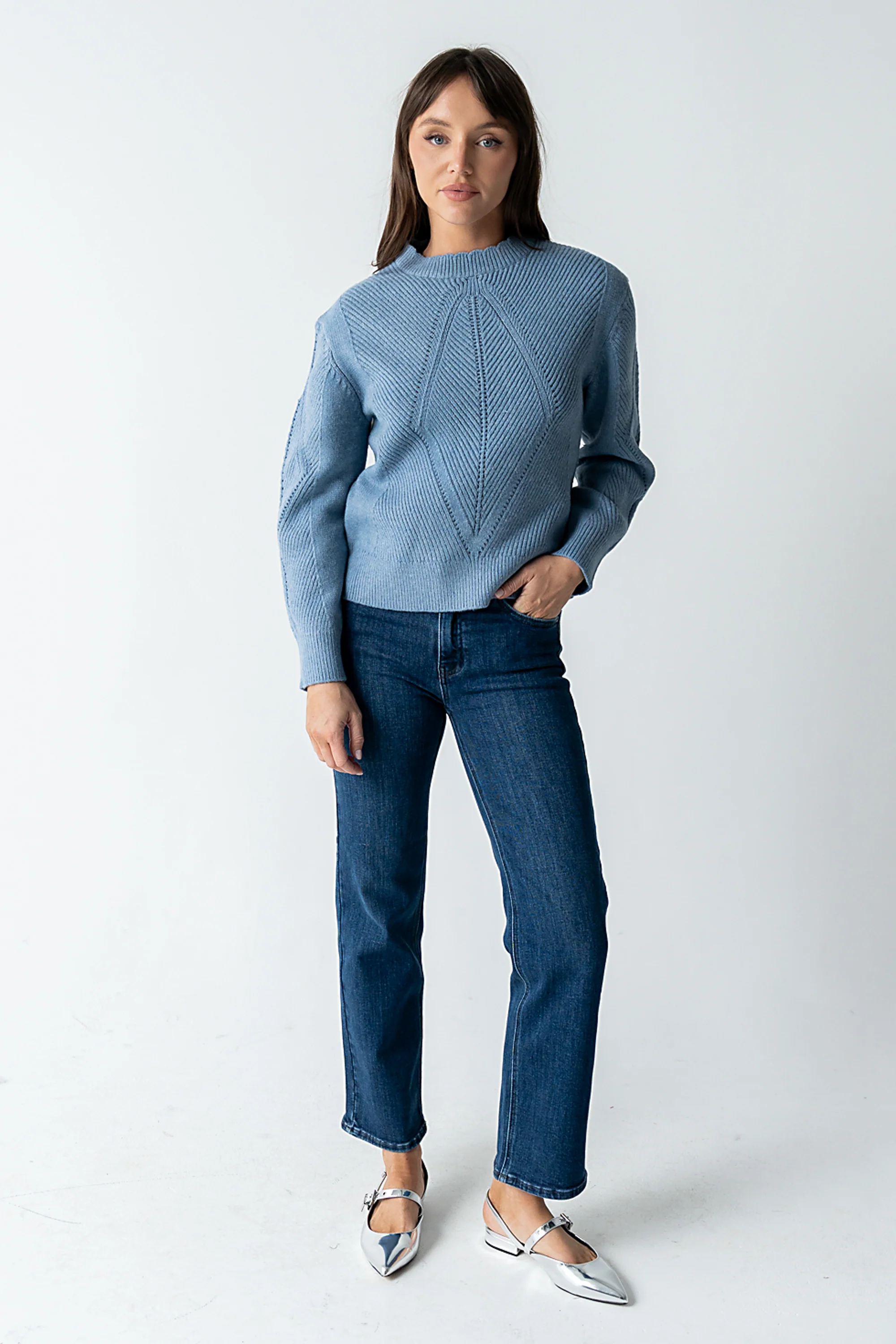 Bostyn Knit Sweater in Blue - FINAL SALE - Image 2