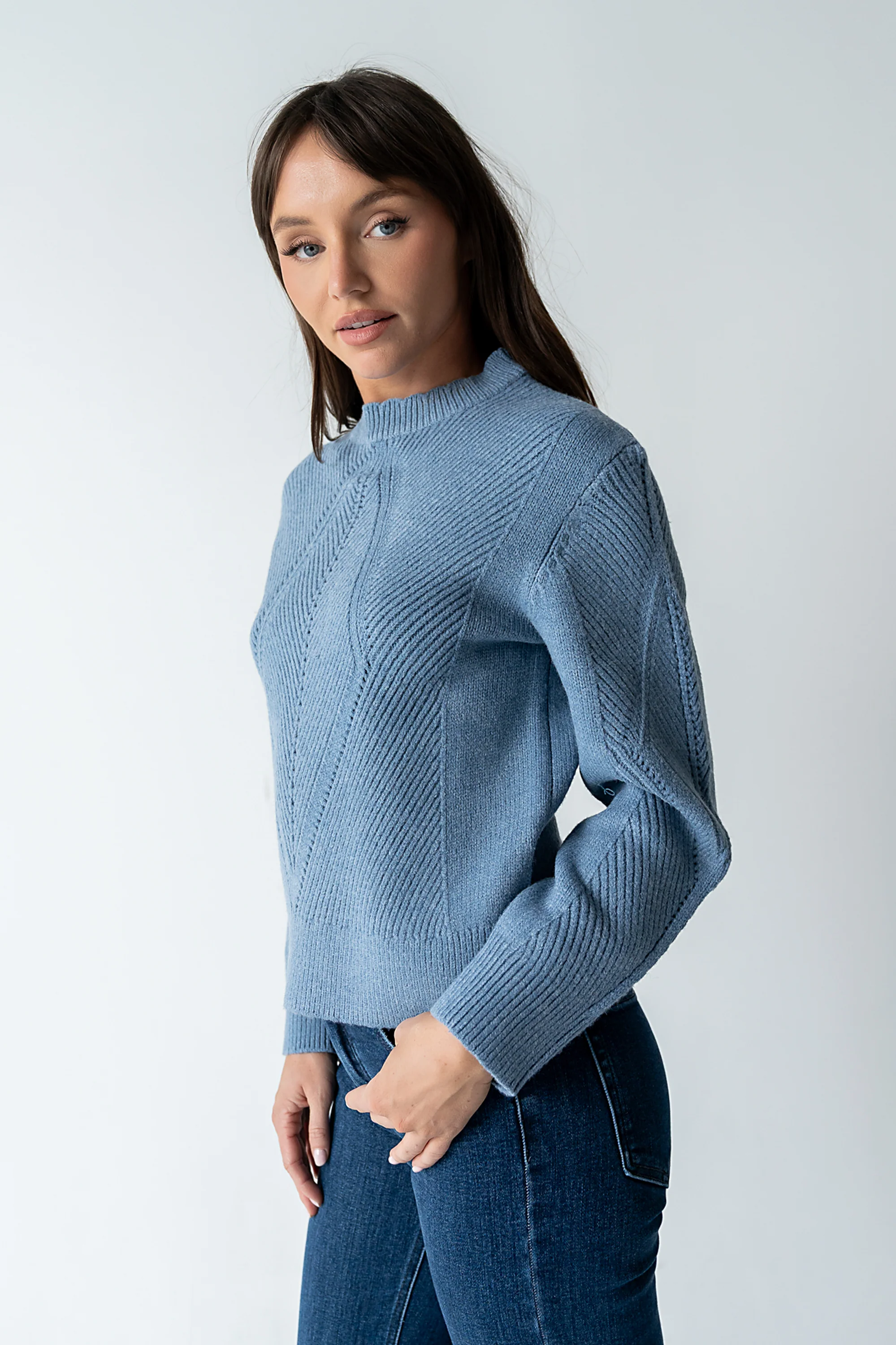 Bostyn Knit Sweater in Blue - FINAL SALE - Image 5