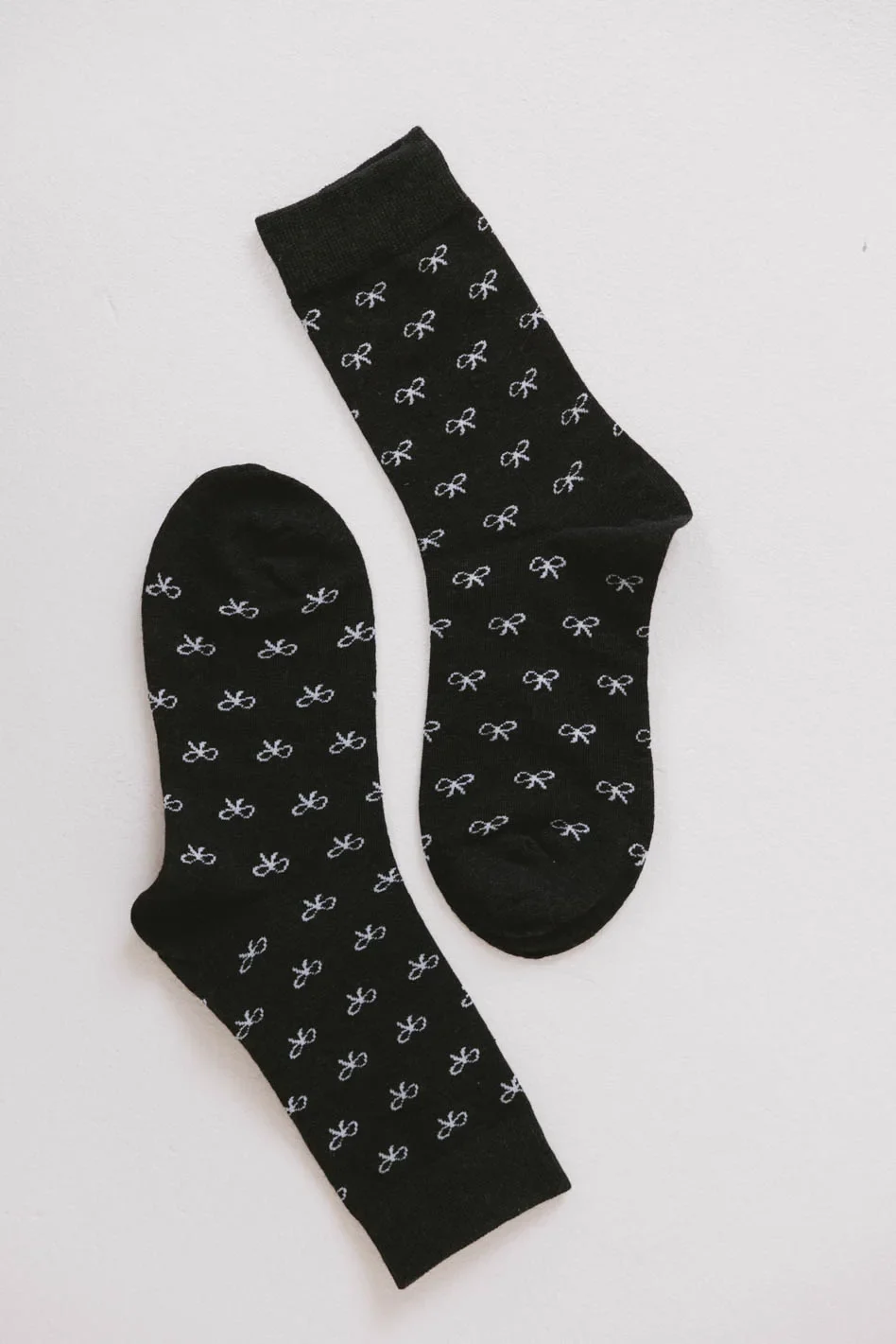 Bow Socks in Black - Image 2