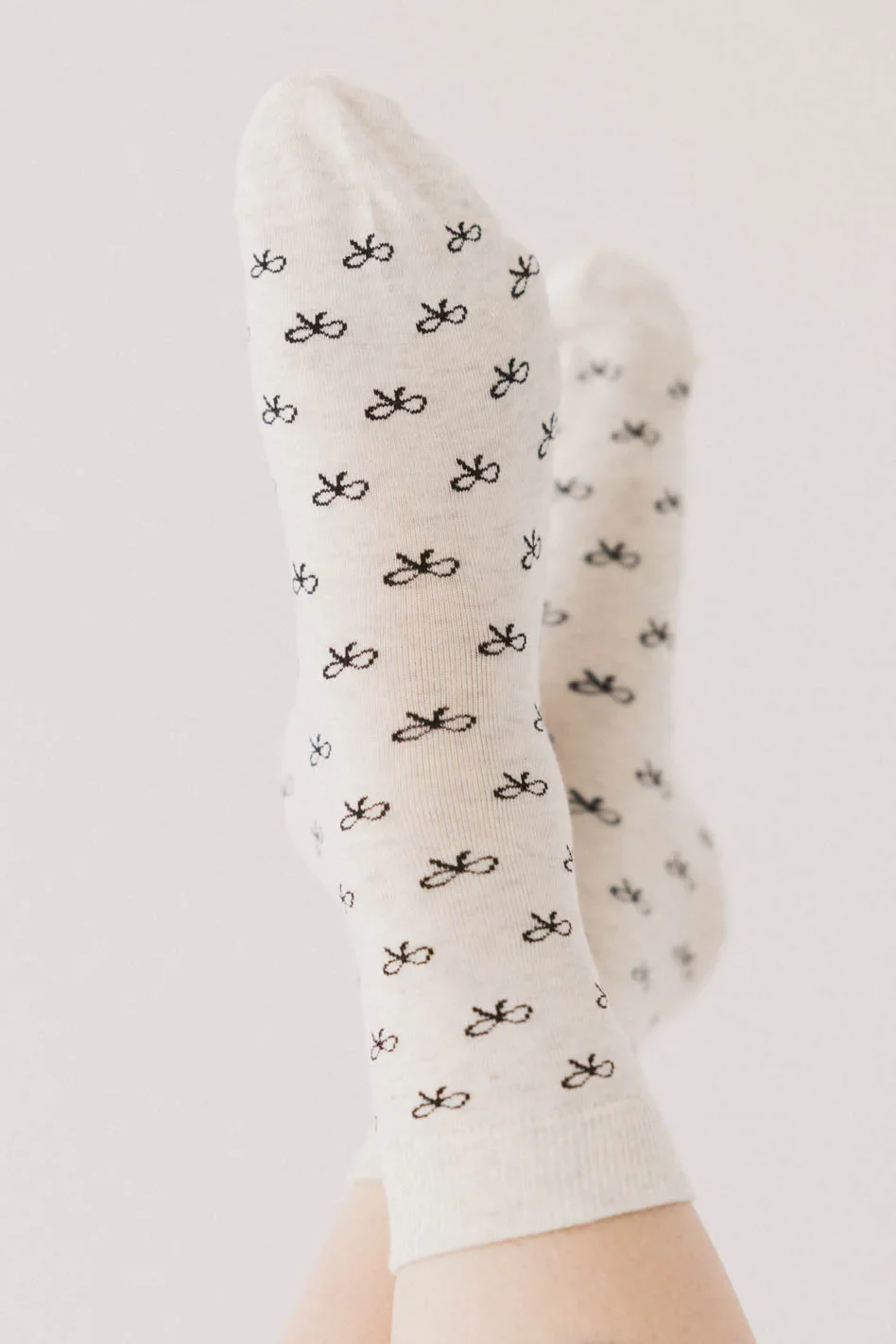 Bow Socks in White - Image 2