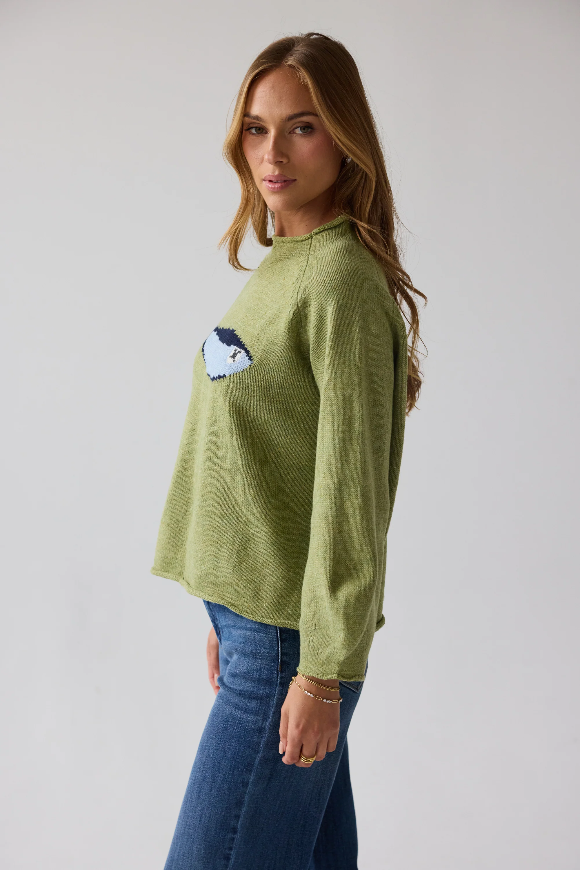 Brady Knit Sweater in Green - Image 3