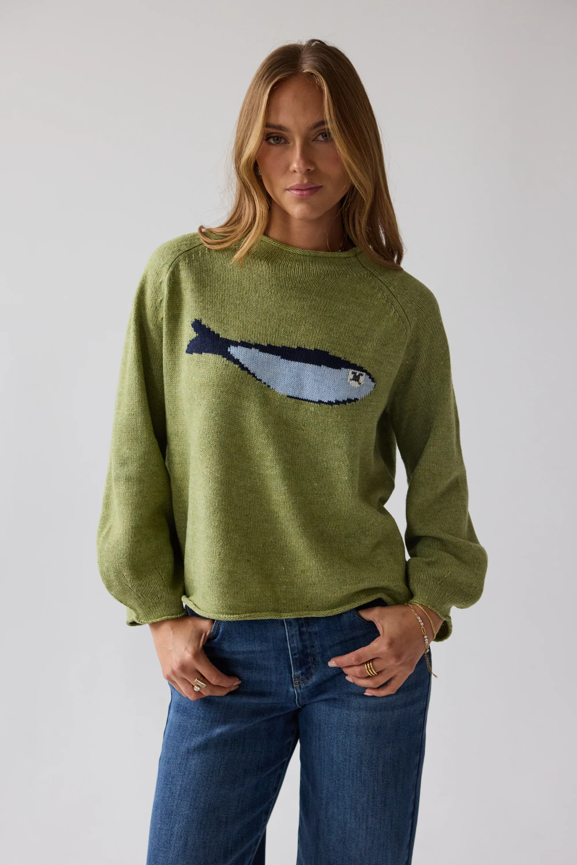 Brady Knit Sweater in Green - Image 5