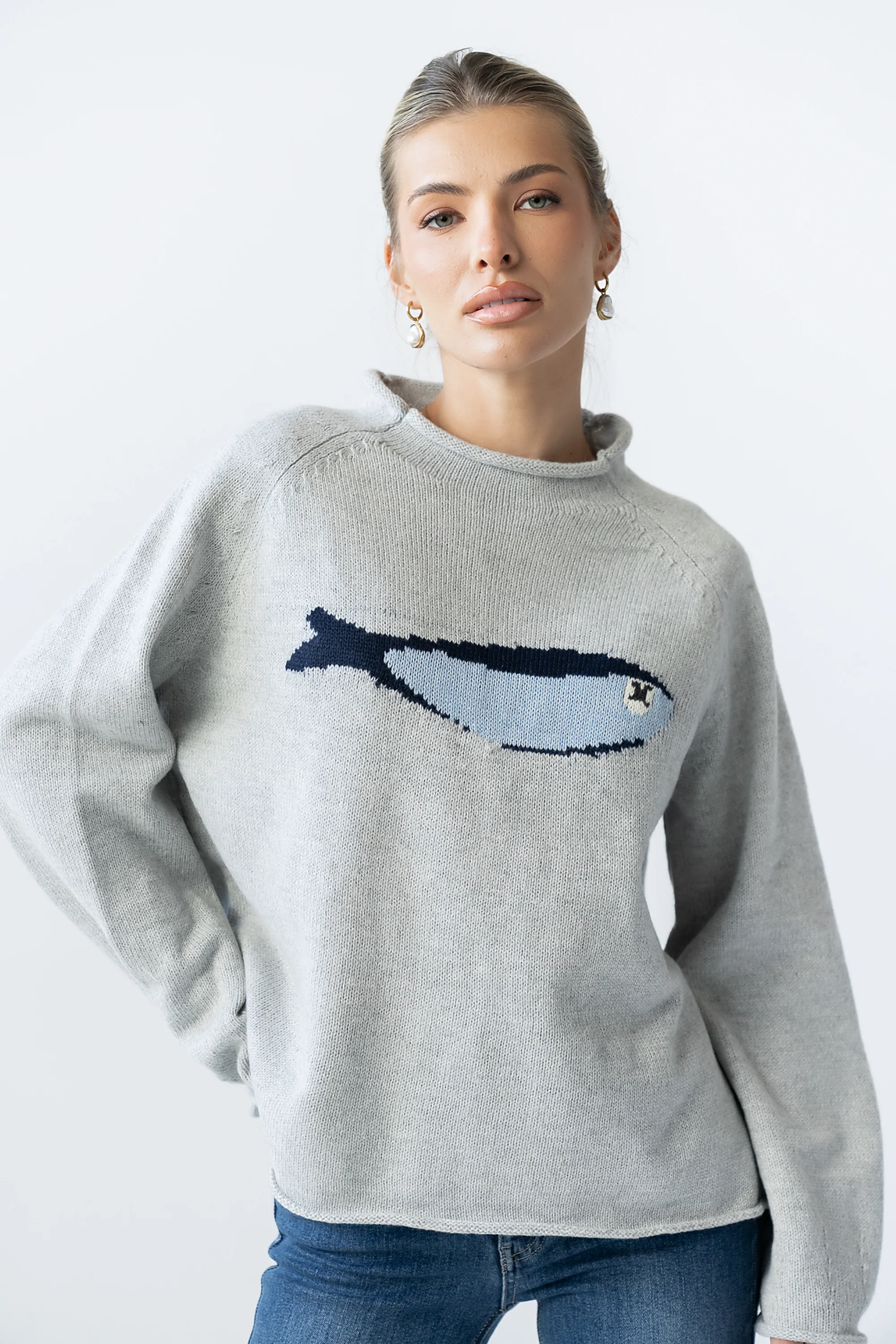 Brady Knit Sweater in Grey - Image 6