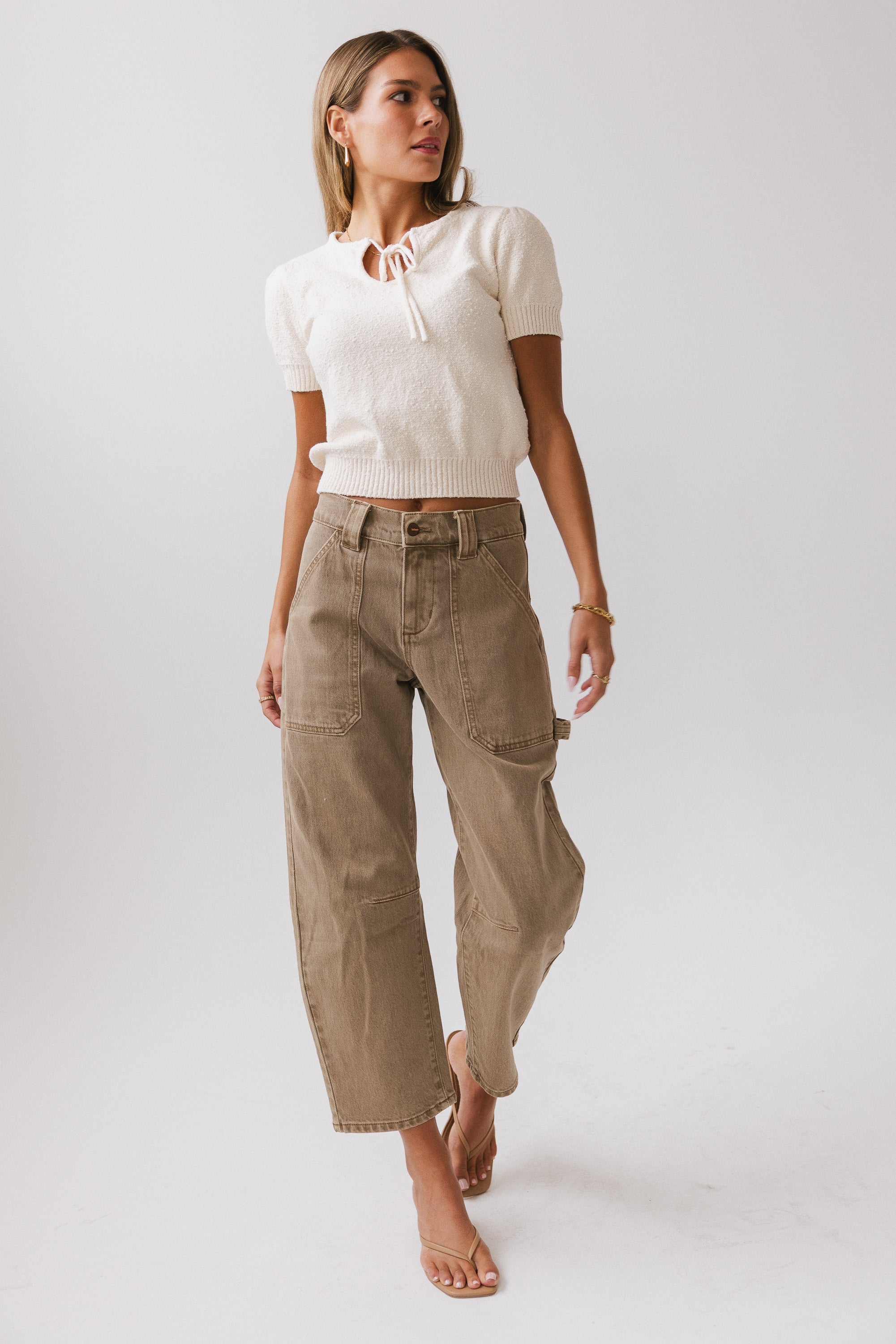 Brady Knit Top in Cream - Image 3