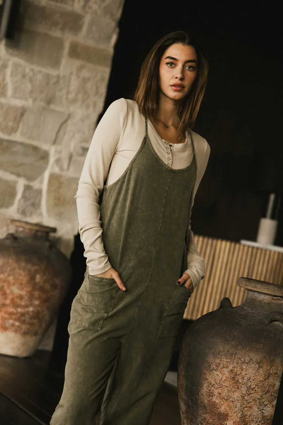 Bram Overalls in Olive - FINAL SALE - Image 5