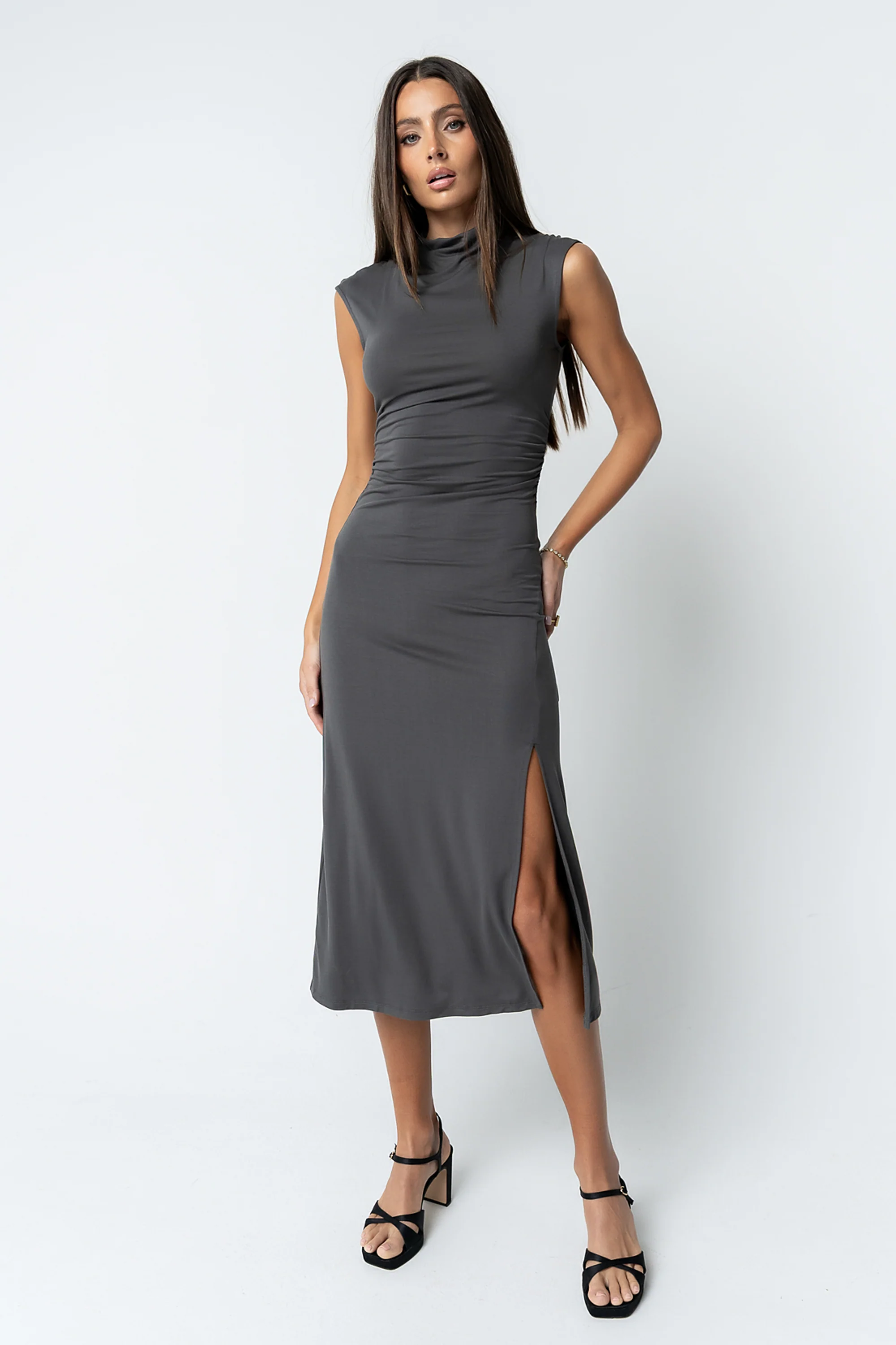 Brandi Maxi Dress in Charcoal - Image 13