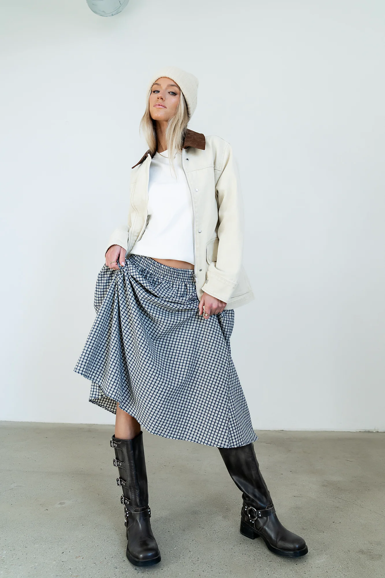 Braxton Plaid Midi Skirt - Image 2