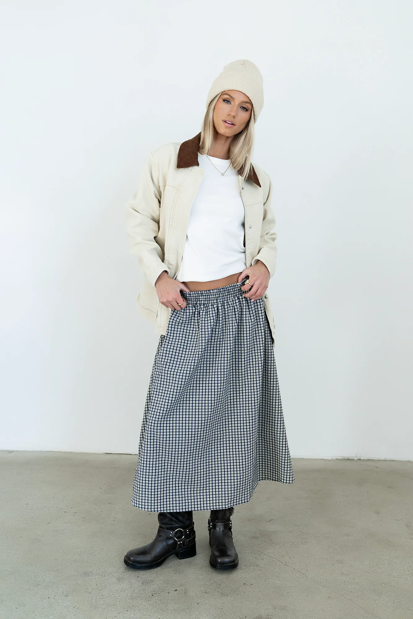 Braxton Plaid Midi Skirt - Image 3