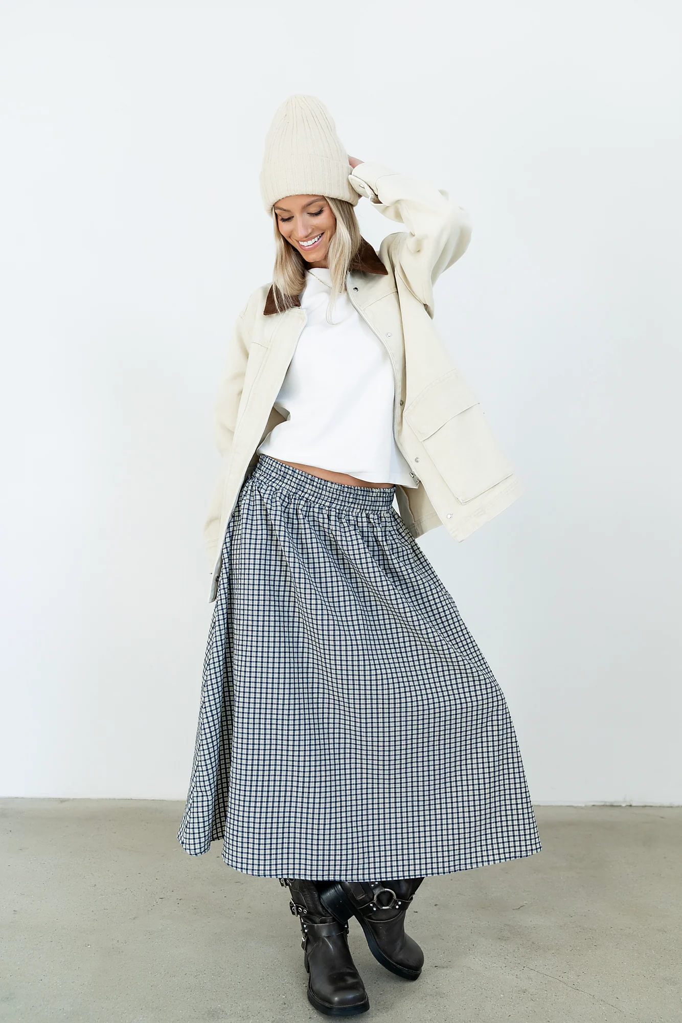 Braxton Plaid Midi Skirt - Image 8