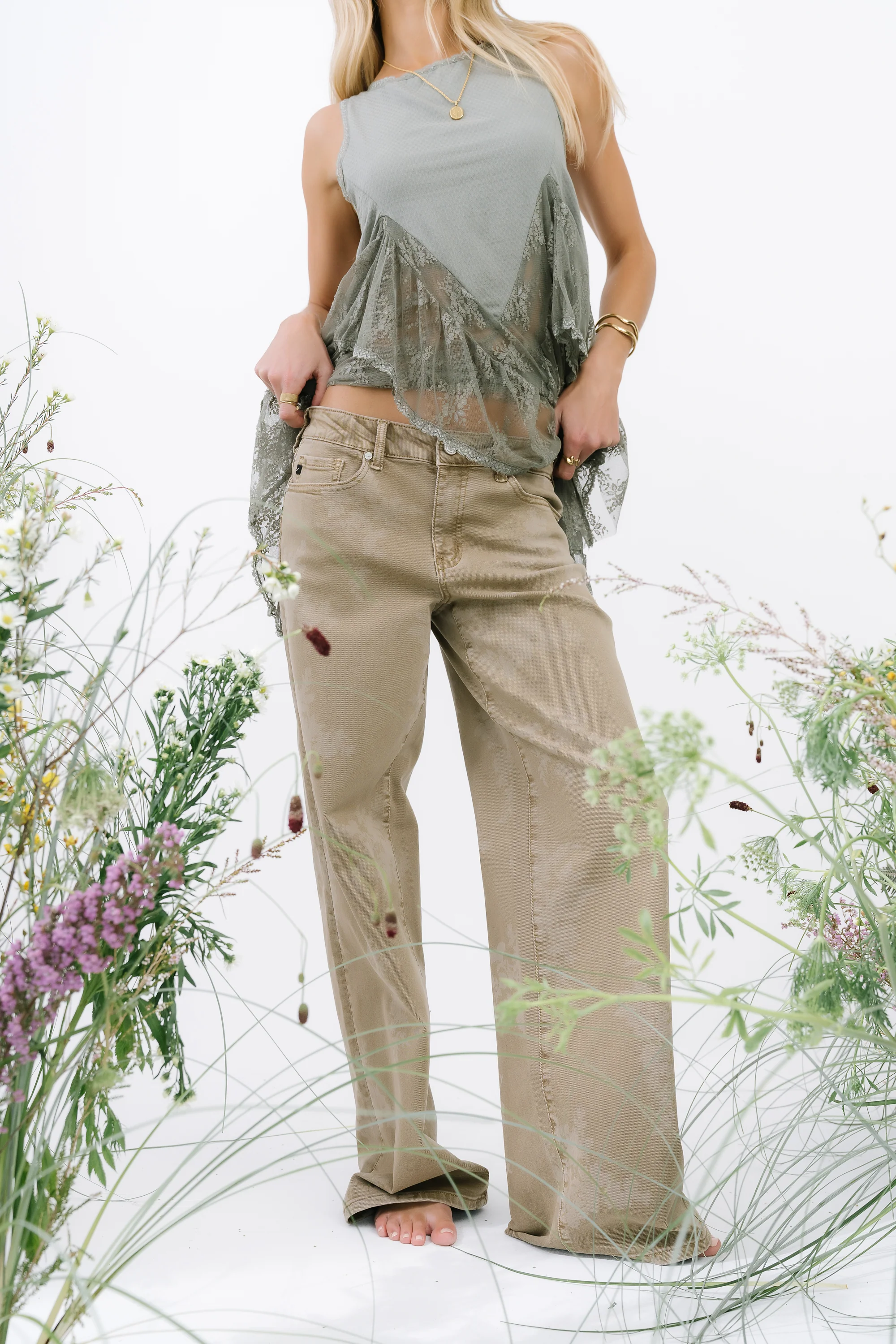 Brenda Floral Wide Leg Jeans - Image 3