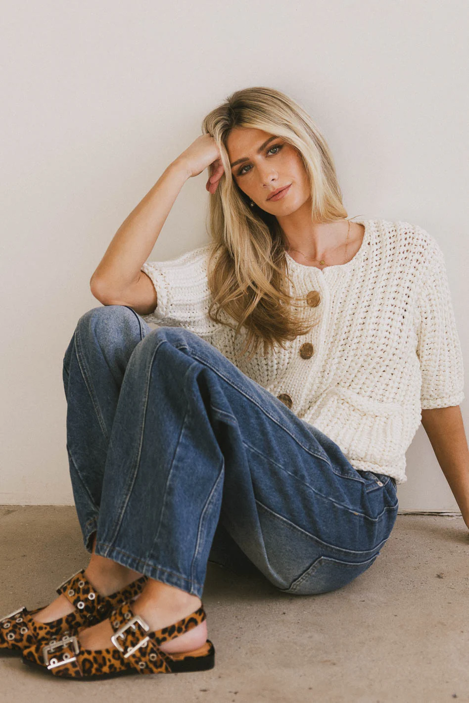 Brenda Knit Cardigan in Ivory - FINAL SALE - Image 2