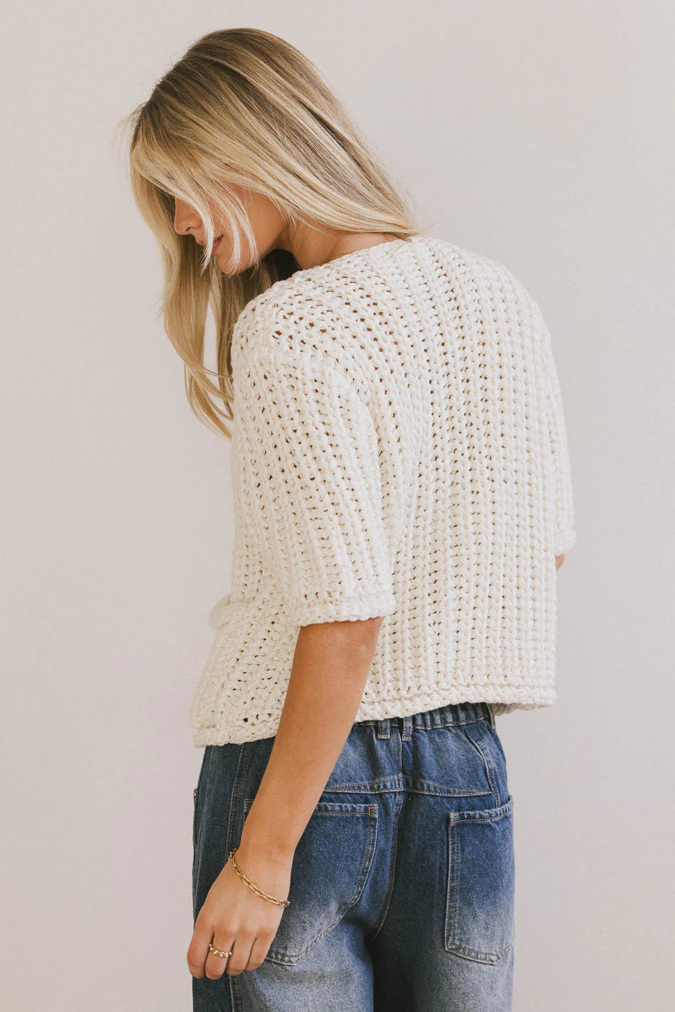 Brenda Knit Cardigan in Ivory - FINAL SALE - Image 3