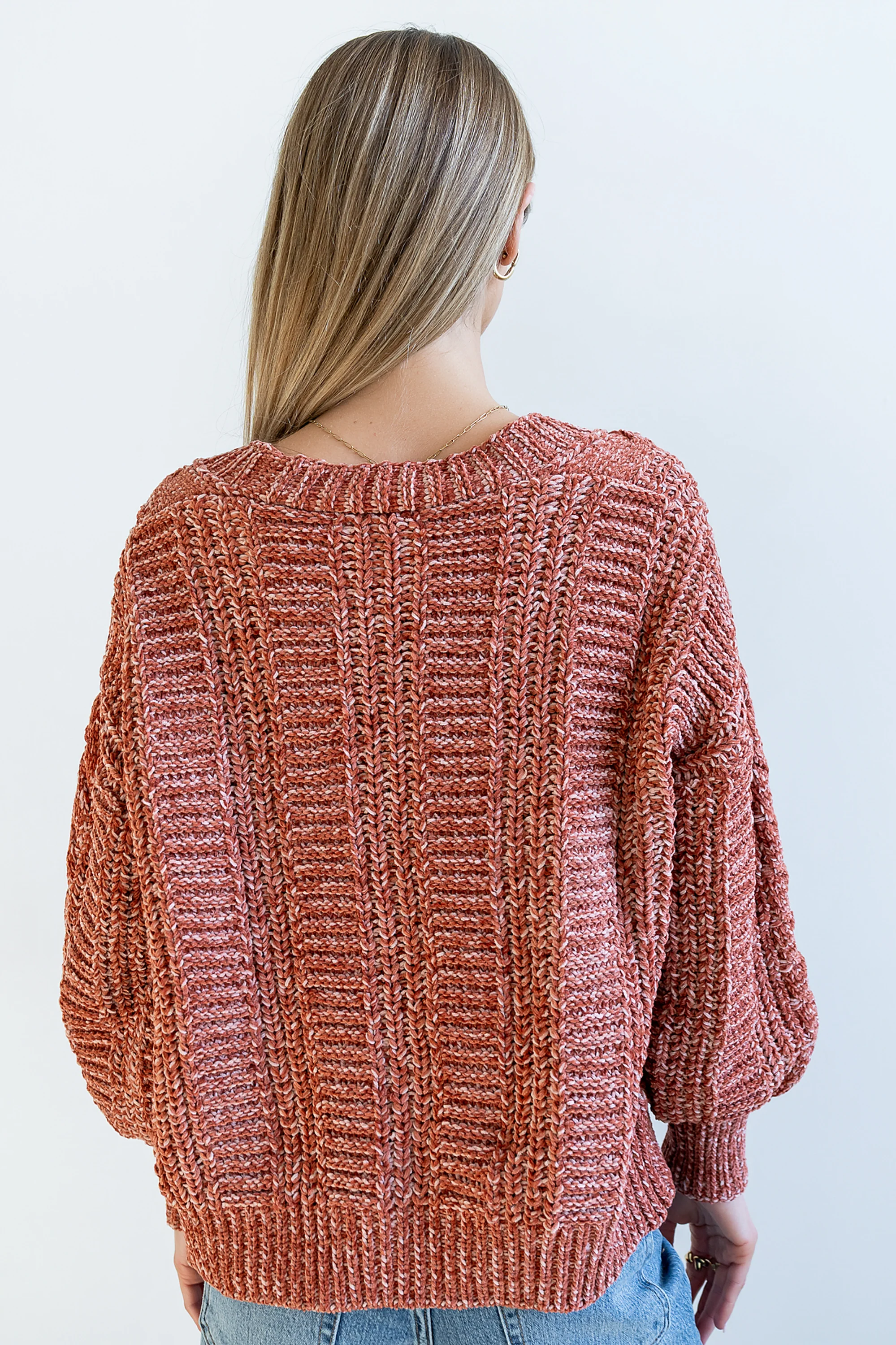 Brett Oversized Cardigan in Brick - FINAL SALE - Image 5