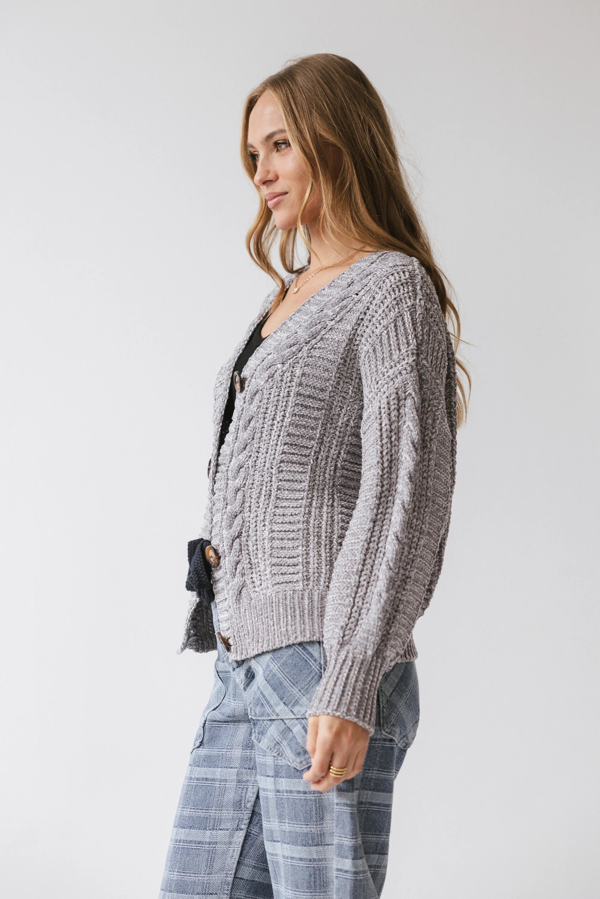 Brett Oversized Cardigan in Grey - FINAL SALE - Image 2