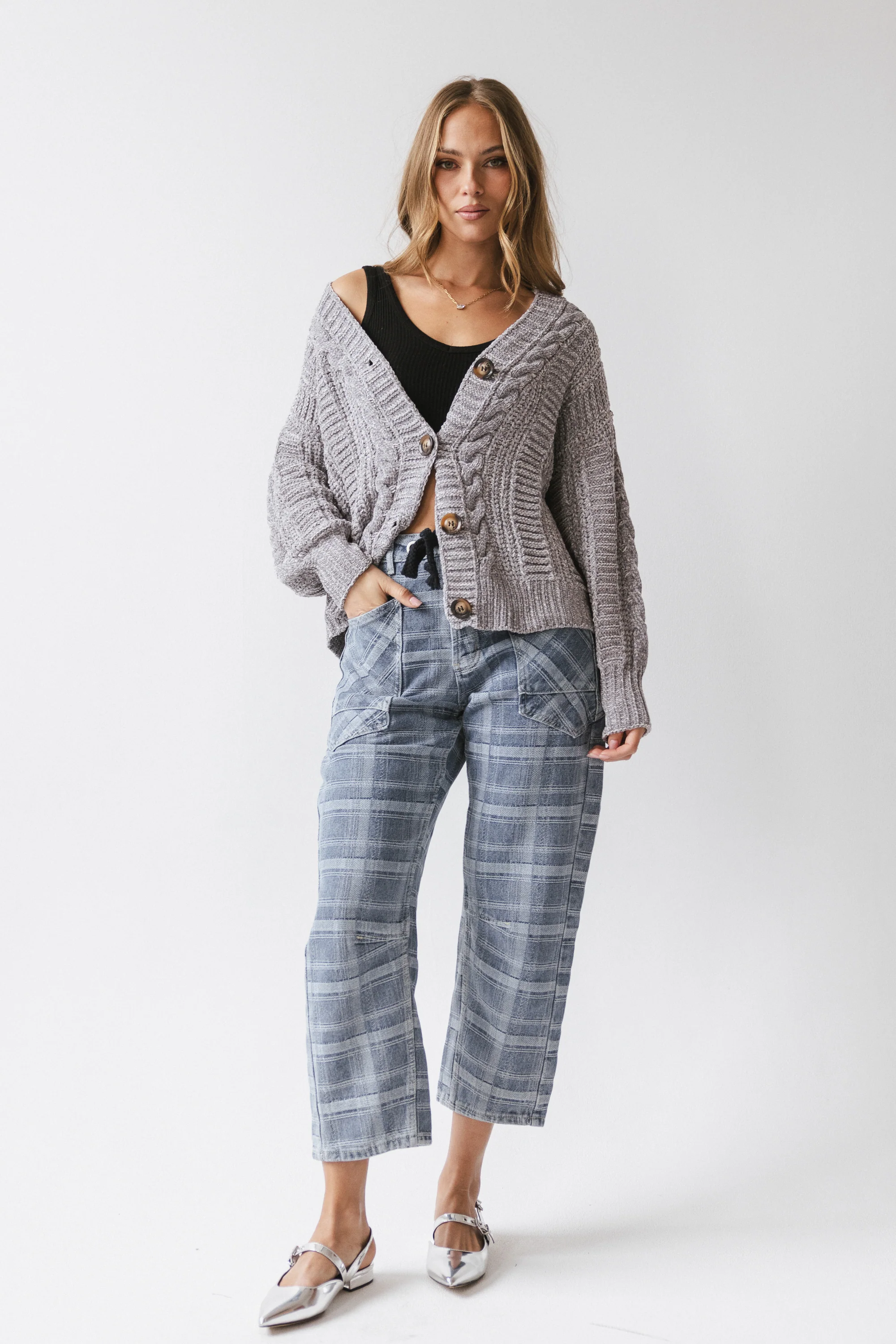 Brett Oversized Cardigan in Grey - FINAL SALE - Image 4