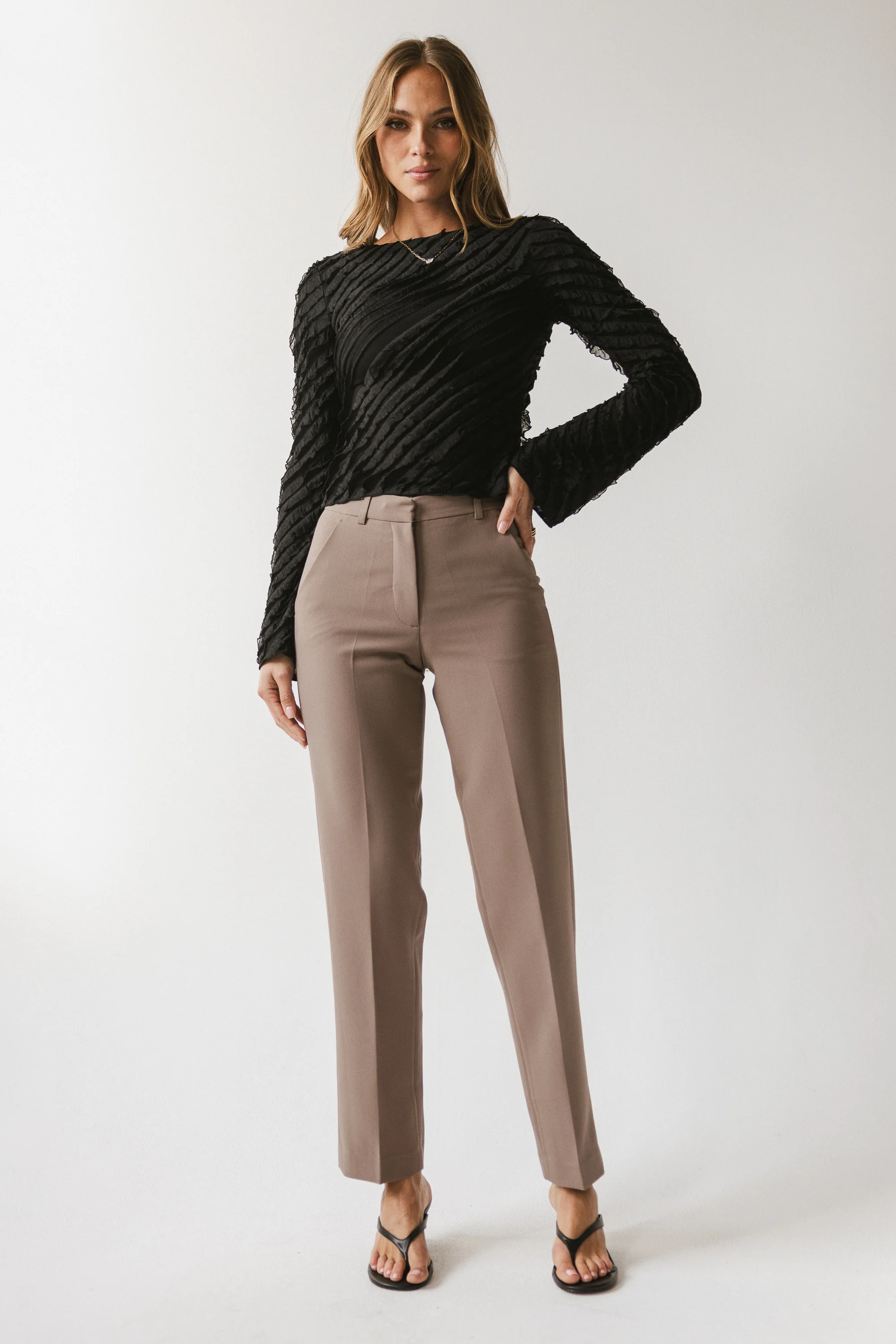 Brianna Ruffle Top in Black - FINAL SALE - Image 3