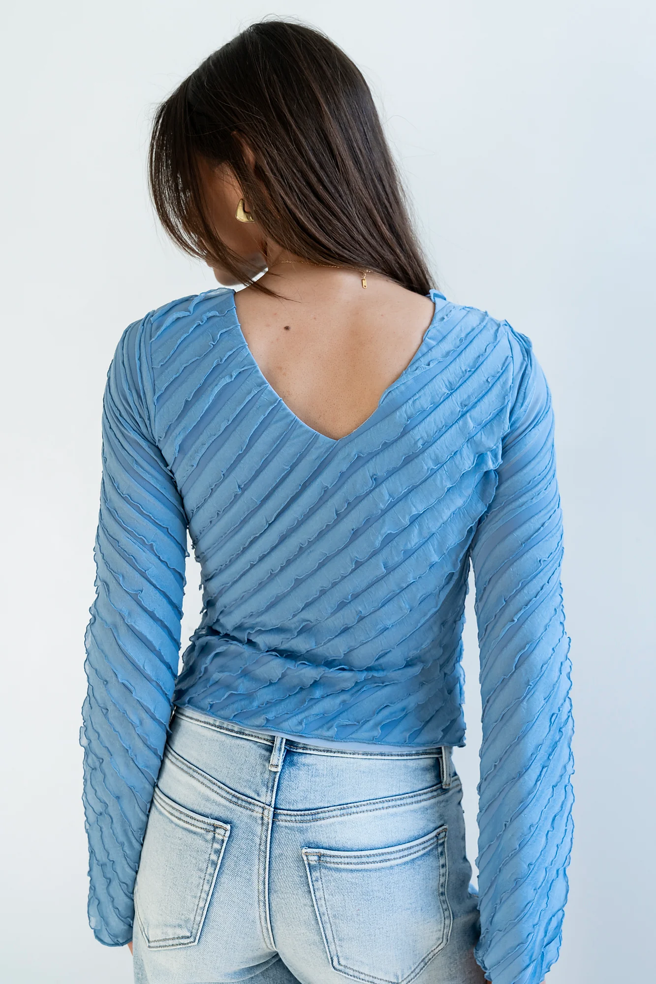 Brianna Ruffle Top in Blue - FINAL SALE - Image 3