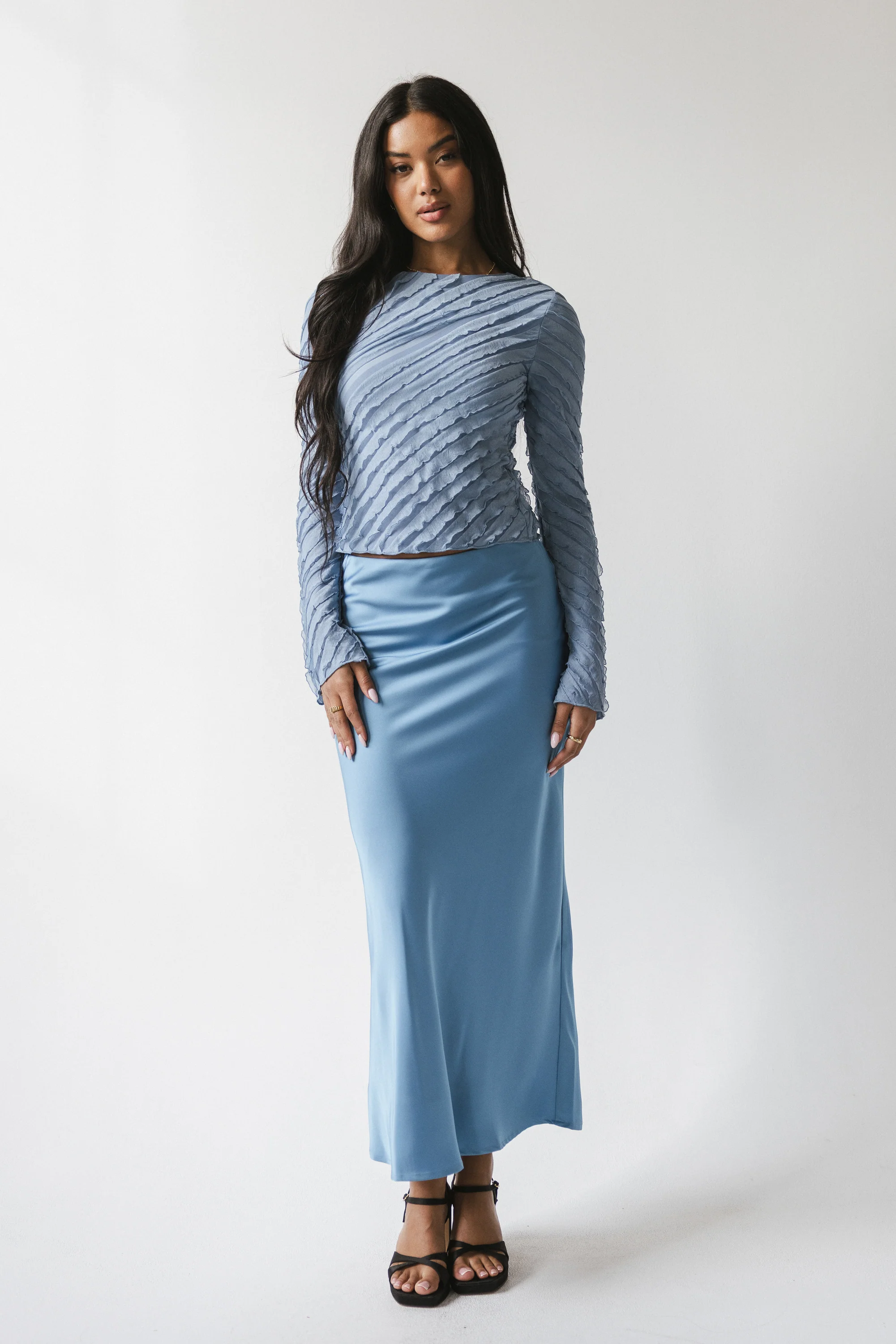 Brianna Ruffle Top in Blue - FINAL SALE - Image 9