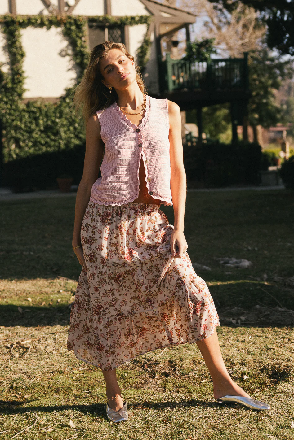 Brianni Floral Midi Skirt - FINAL SALE - Image 4