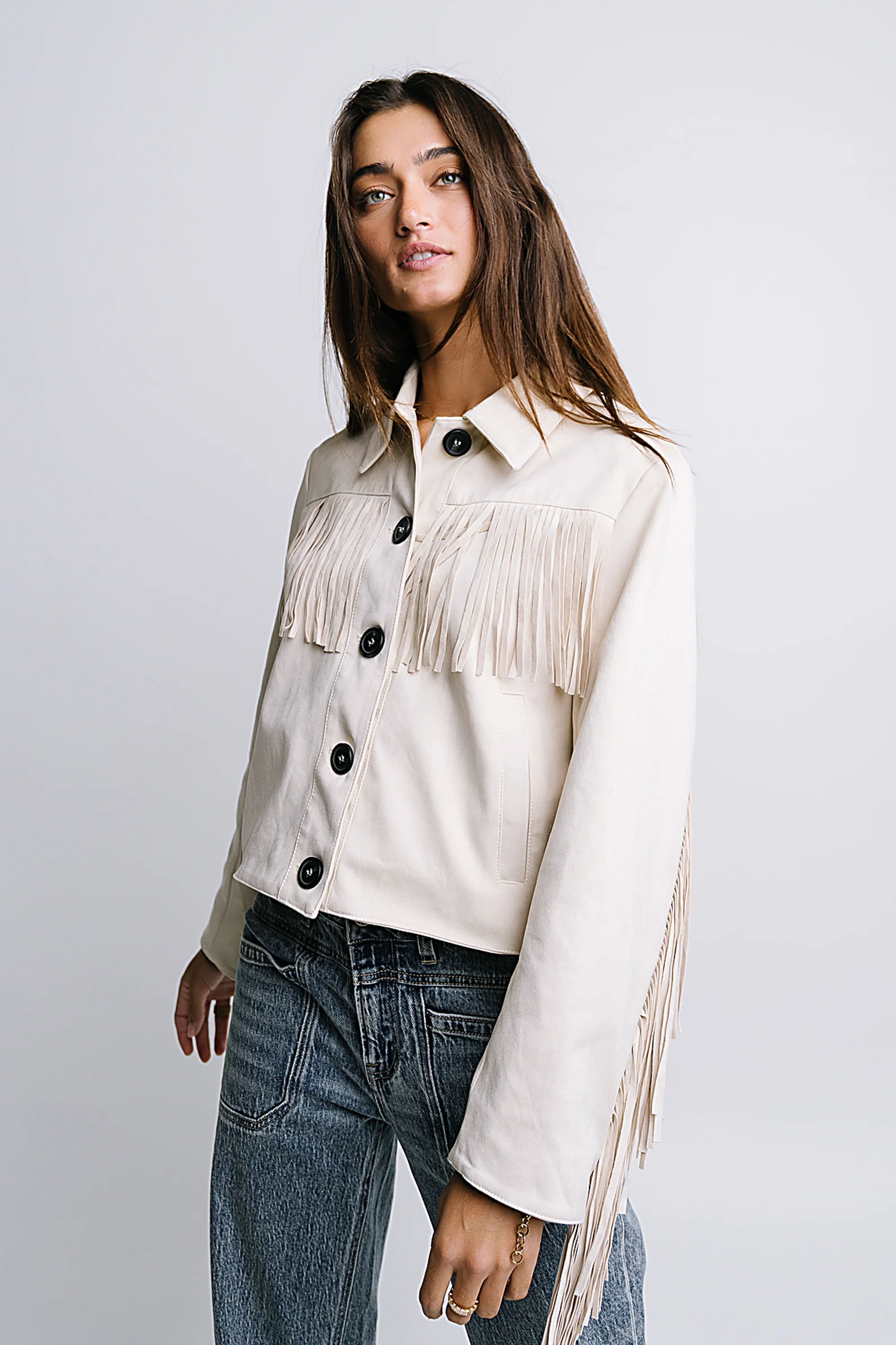 Bridget Fringe Jacket in Bone - FINAL SALE - Image 5