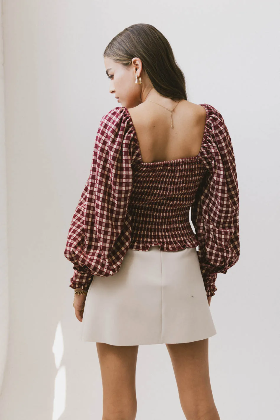 Brinklee Smocked Blouse in Burgundy - FINAL SALE - Image 5
