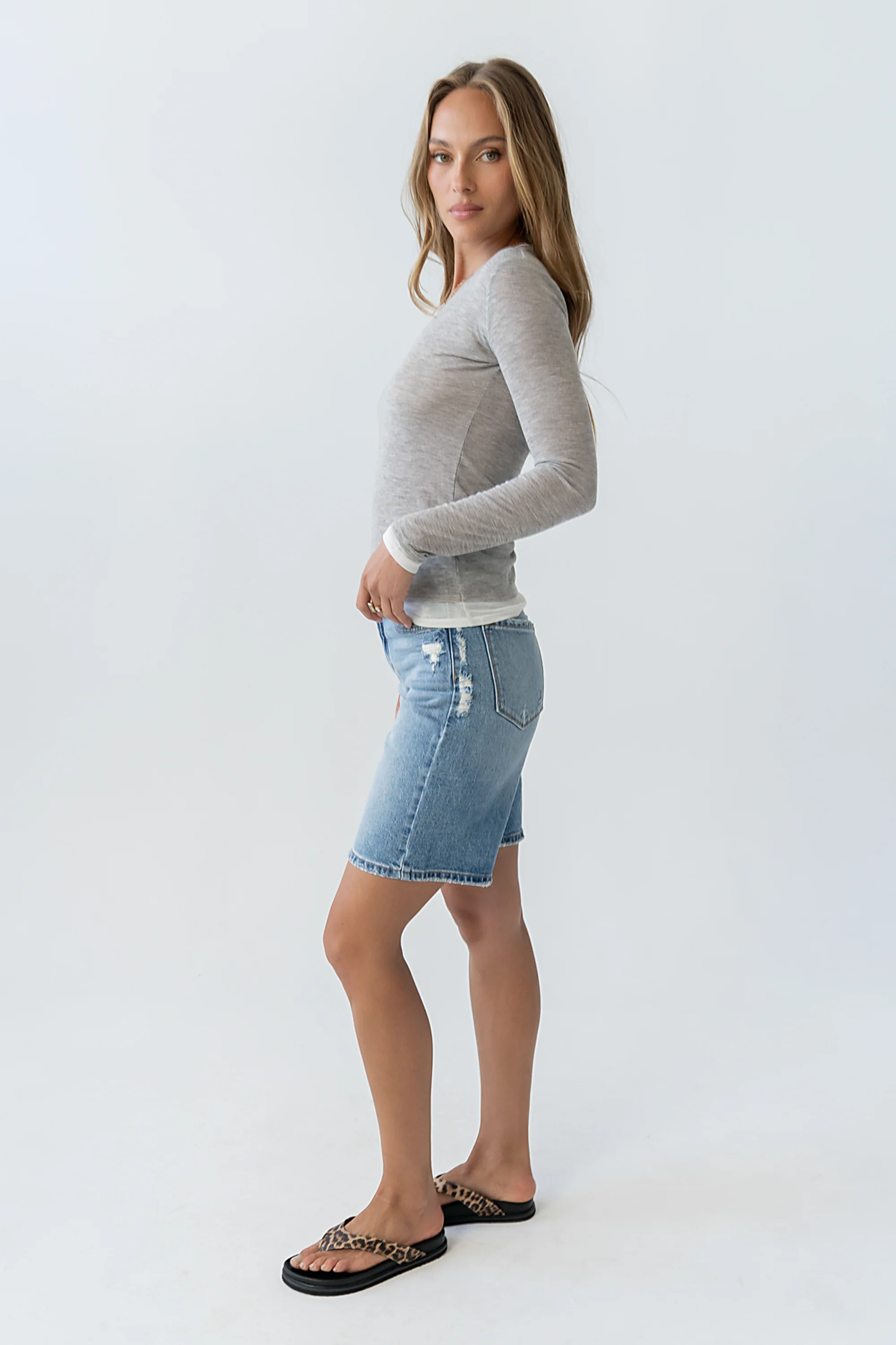 Brinley Layered Top in Heather Grey - Image 8
