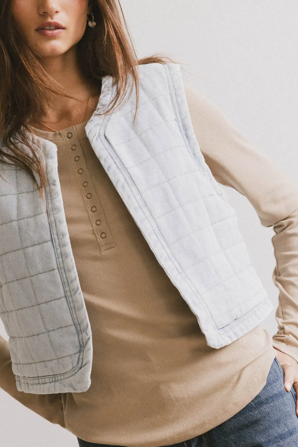 Brodie Quilted Denim Vest - FINAL SALE - Image 3