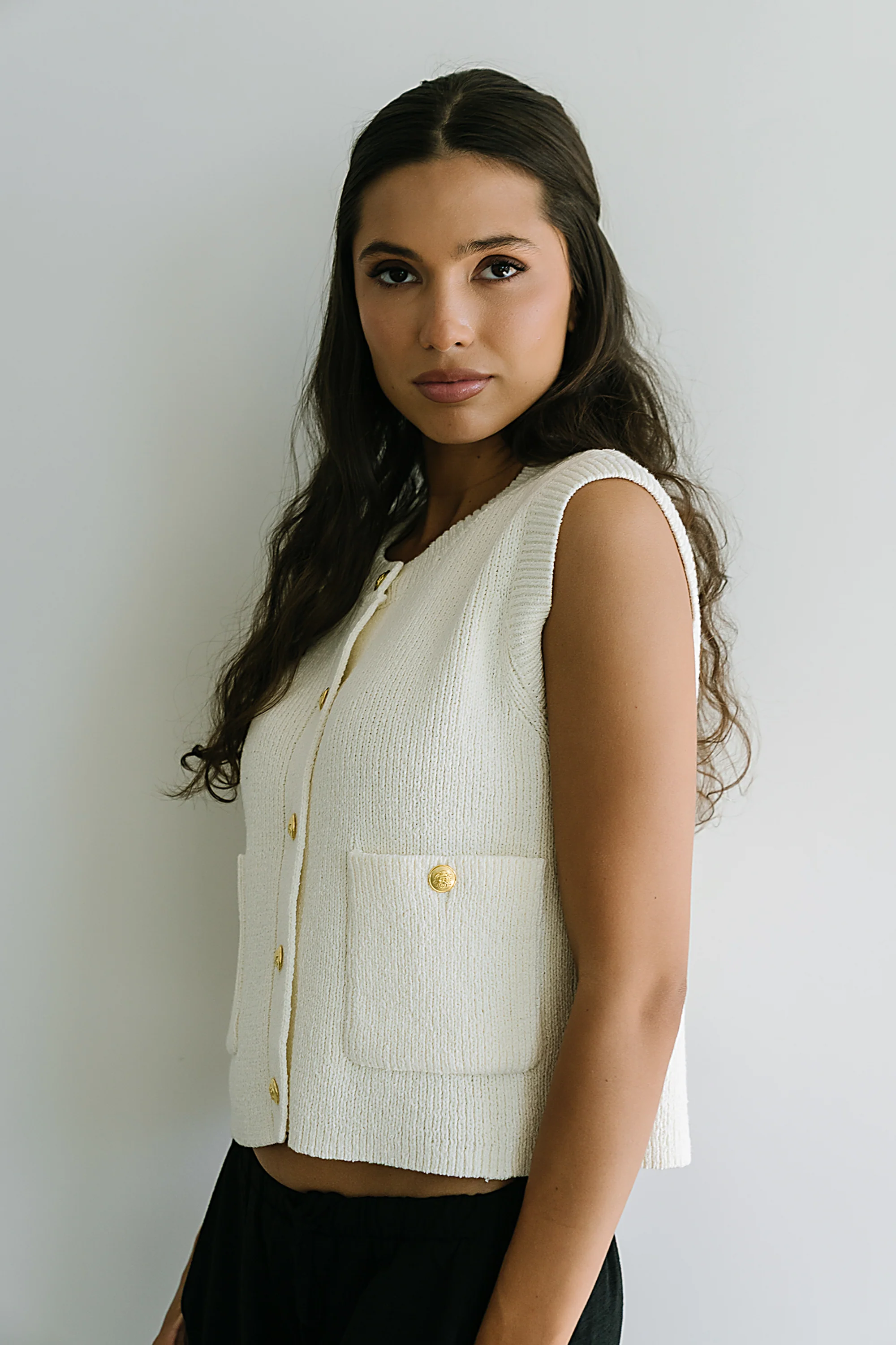 Brooks Knit Vest in Cream - FINAL SALE - Image 11